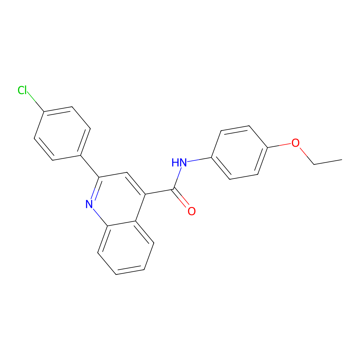 2-(4-chlorophenyl)-N-(4-ethoxyphenyl)quinoline-4-carboxamide molecular structure, CAS 332156-93-1