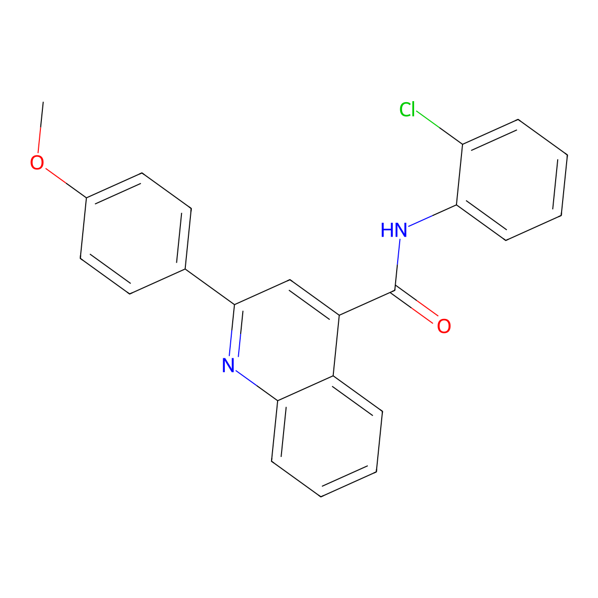 N-(2-chlorophenyl)-2-(4-methoxyphenyl)quinoline-4-carboxamide molecular structure, CAS 332157-06-9