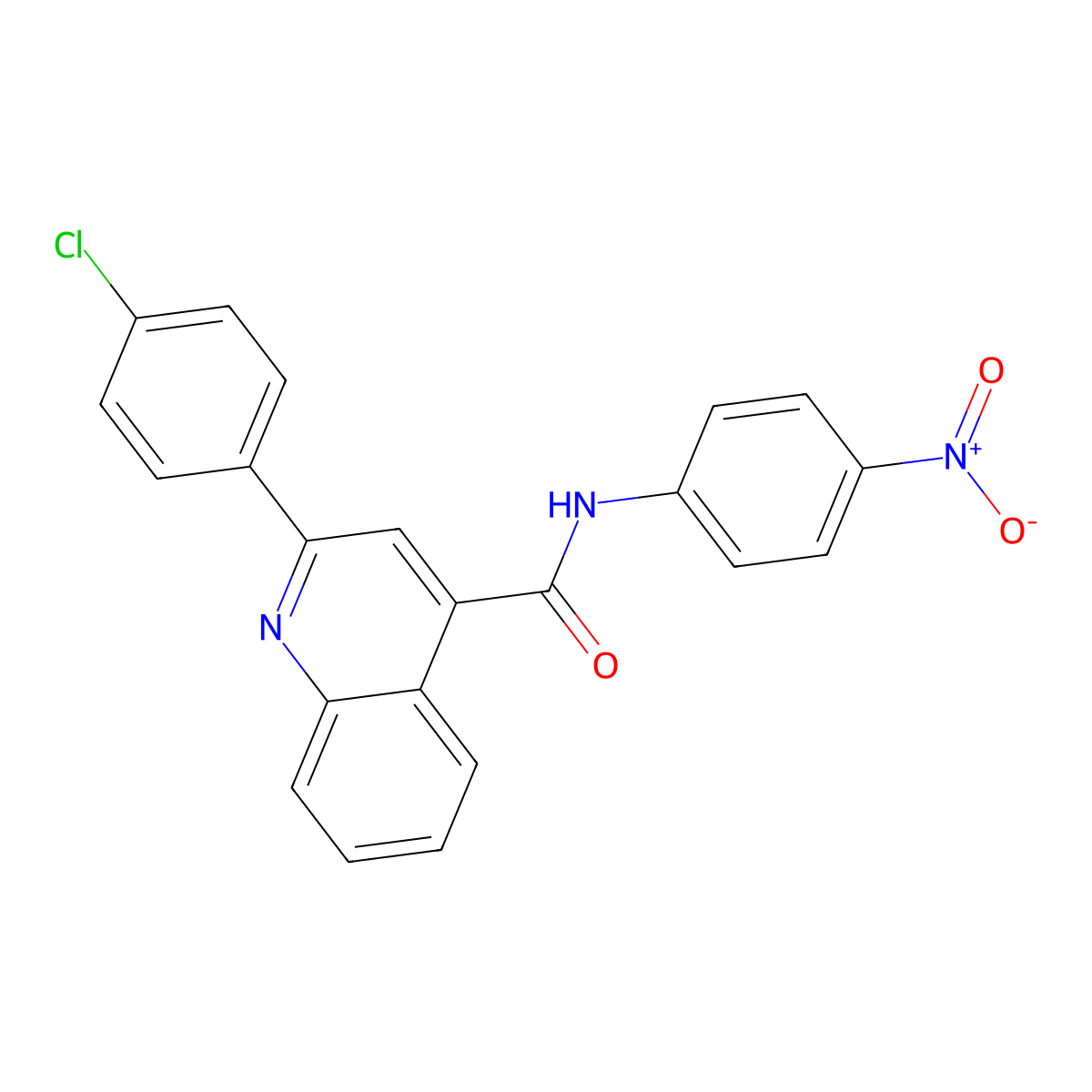 2-(4-chlorophenyl)-N-(4-nitrophenyl)quinoline-4-carboxamide molecular structure, CAS 332157-08-1