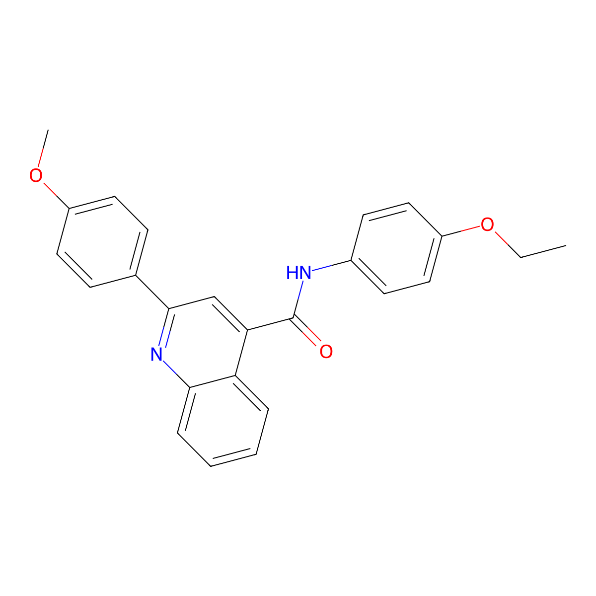 N-(4-ethoxyphenyl)-2-(4-methoxyphenyl)quinoline-4-carboxamide molecular structure, CAS 332157-11-6