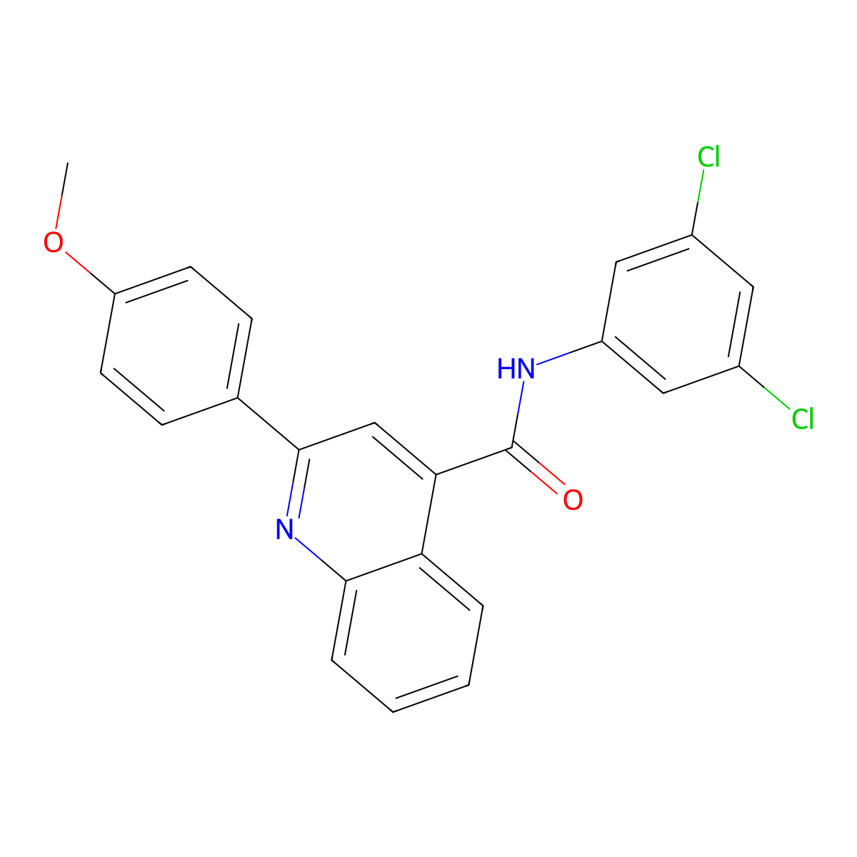 N-(3,5-dichlorophenyl)-2-(4-methoxyphenyl)quinoline-4-carboxamide molecular structure, CAS 332157-16-1