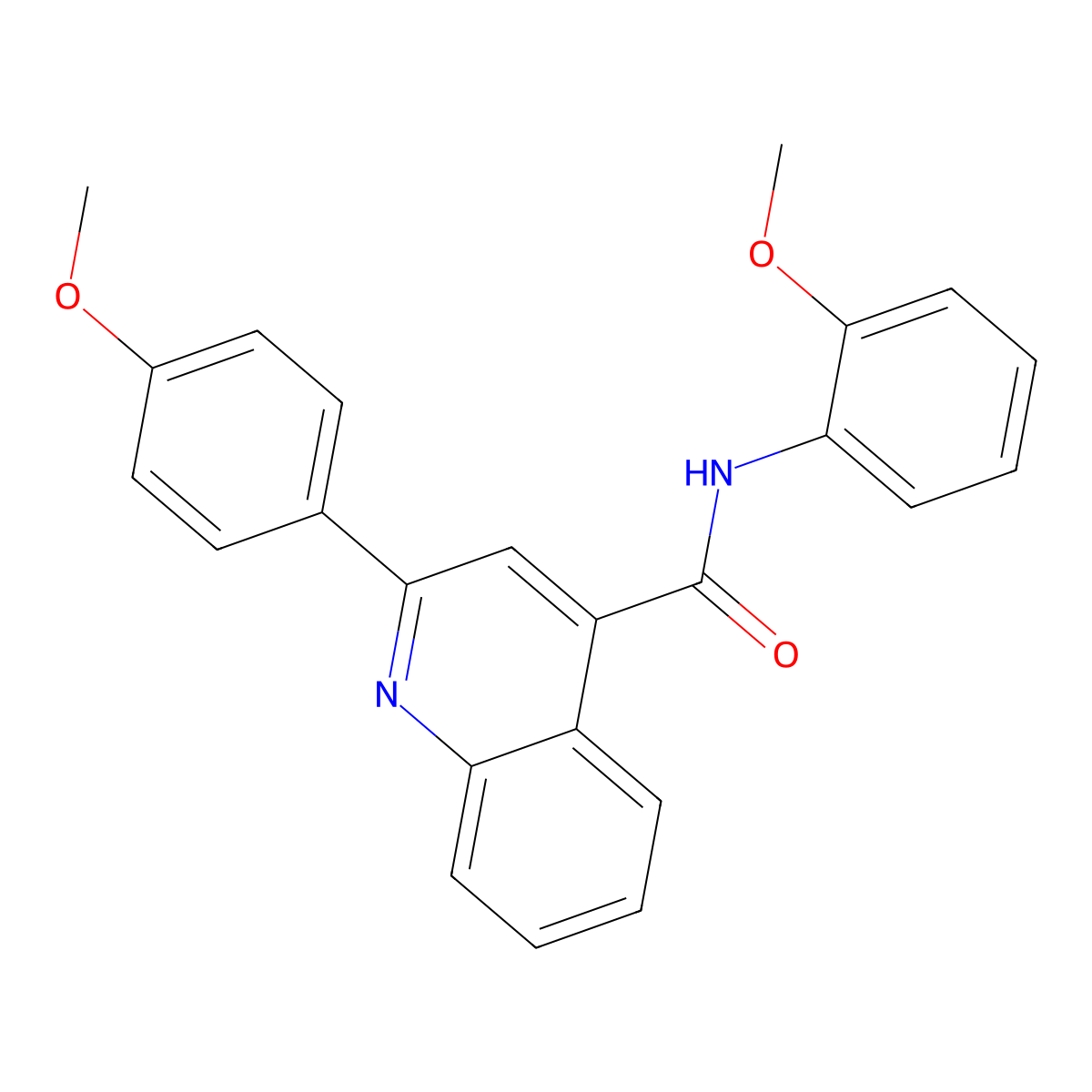 N-(2-methoxyphenyl)-2-(4-methoxyphenyl)quinoline-4-carboxamide molecular structure, CAS 332157-18-3
