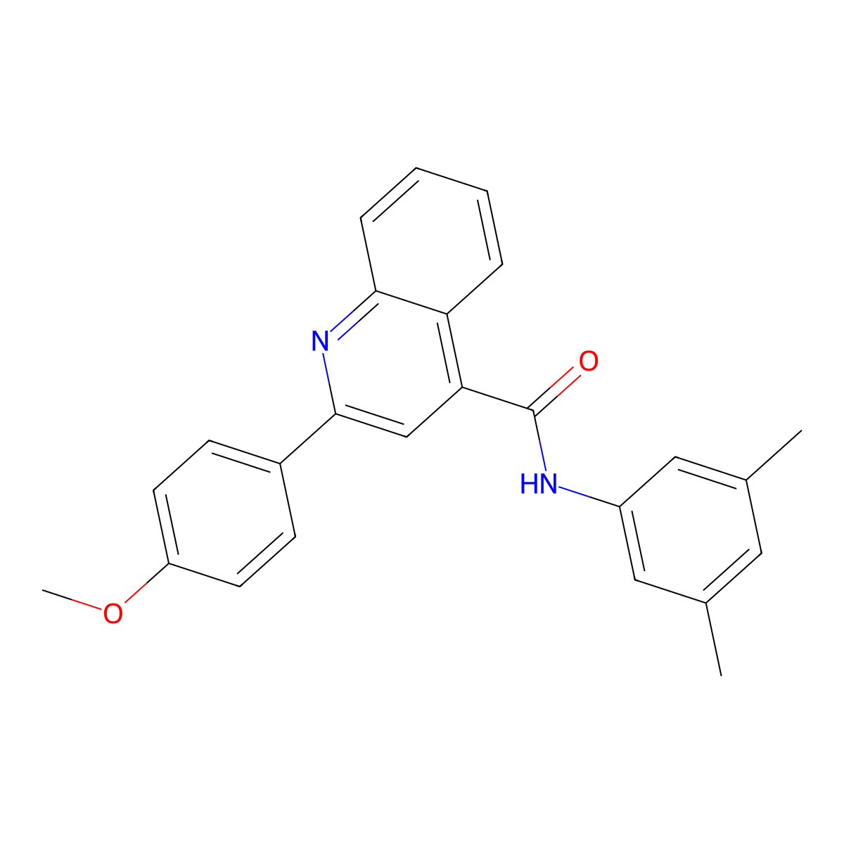 N-(3,5-dimethylphenyl)-2-(4-methoxyphenyl)quinoline-4-carboxamide molecular structure, CAS 332157-20-7