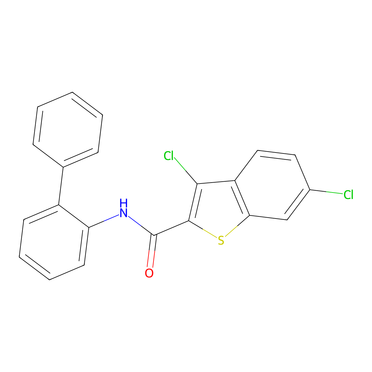 N-([1,1'-Biphenyl]-2-yl)-3,6-dichlorobenzo[b]thiophene-2-carboxamide molecular structure, CAS 332157-32-1