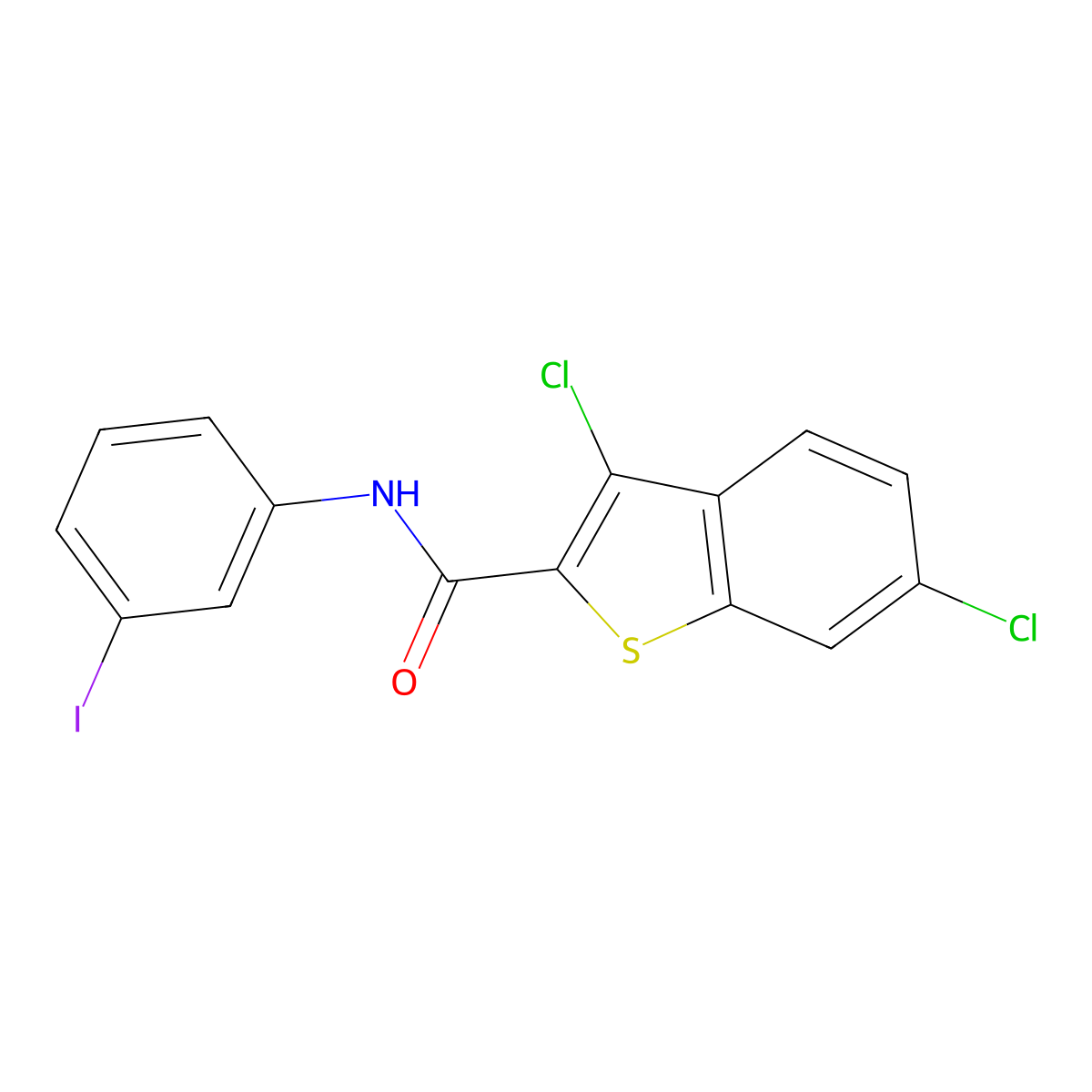 3,6-Dichloro-N-(3-iodophenyl)benzo[b]thiophene-2-carboxamide molecular structure, CAS 332157-35-4