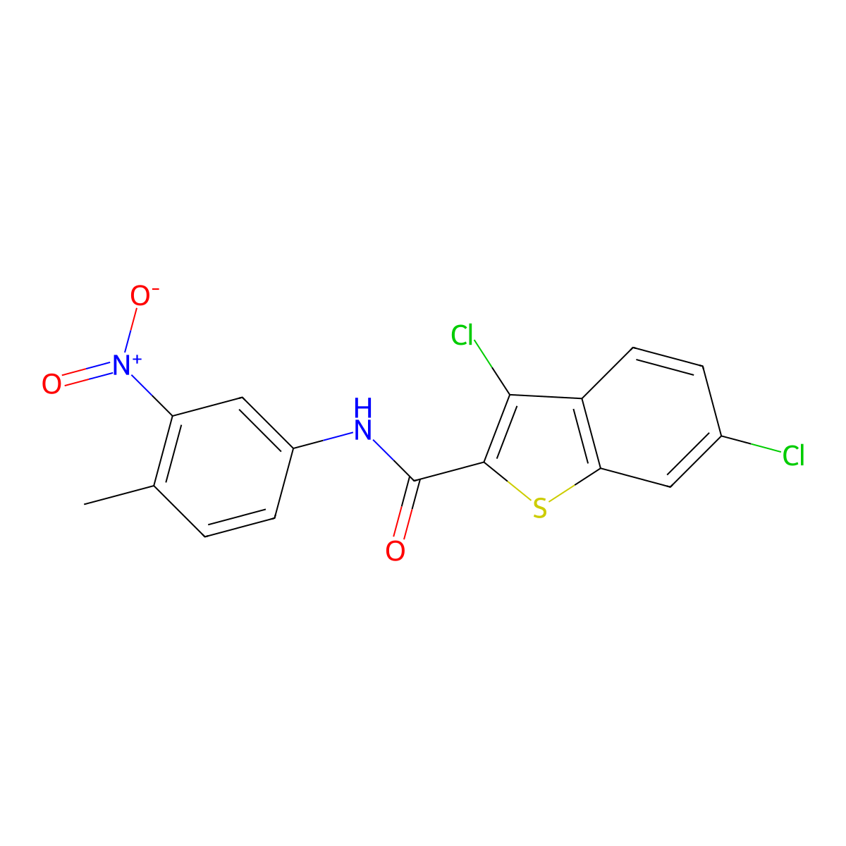 3,6-Dichloro-N-(4-methyl-3-nitrophenyl)benzo[b]thiophene-2-carboxamide molecular structure, CAS 332157-37-6