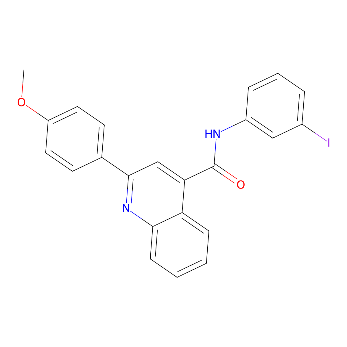 N-(3-iodophenyl)-2-(4-methoxyphenyl)quinoline-4-carboxamide molecular structure, CAS 332157-41-2