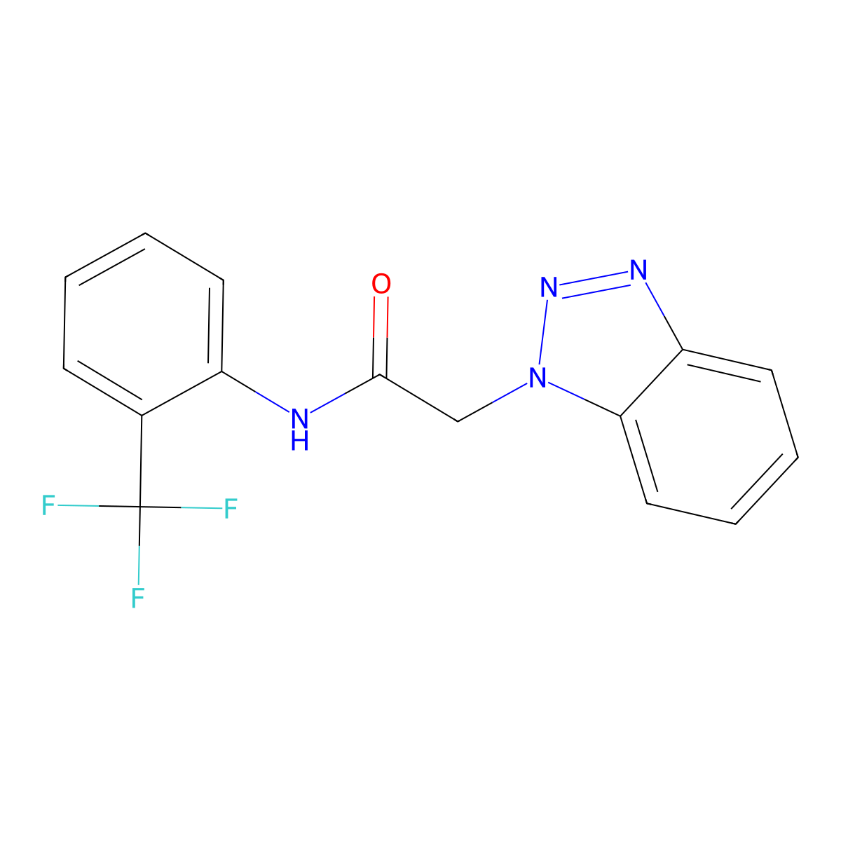 2-(1H-Benzo[d][1,2,3]triazol-1-yl)-N-(2-(trifluoromethyl)phenyl)acetamide molecular structure, CAS 332157-62-7