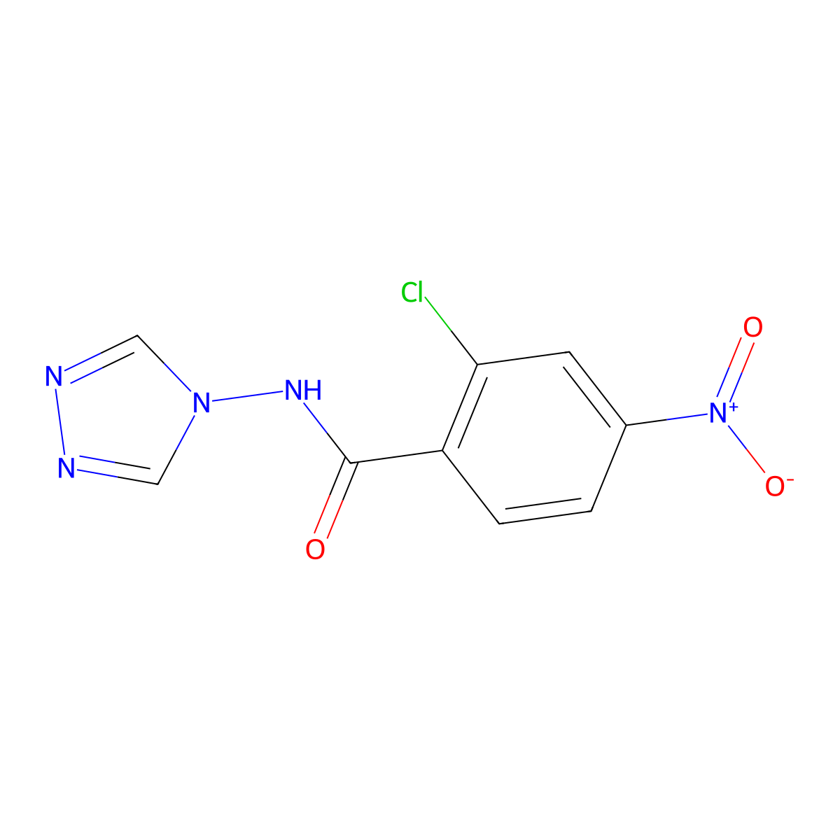 2-chloro-4-nitro-N-(1,2,4-triazol-4-yl)benzamide molecular structure, CAS 332158-98-2