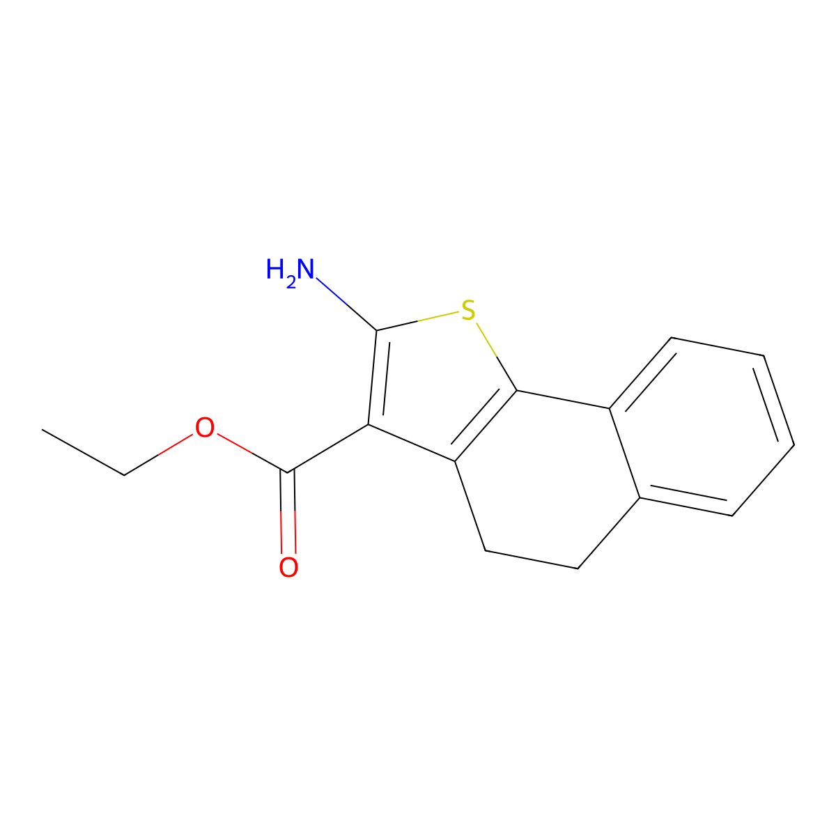 Ethyl 2-amino-4,5-dihydronaphtho[1,2-b]thiophene-3-carboxylate molecular structure, CAS 332159-69-0