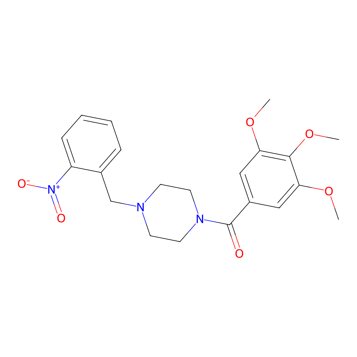 [4-[(2-Nitrophenyl)methyl]piperazin-1-yl]-(3,4,5-trimethoxyphenyl)methanone molecular structure, CAS 332160-19-7