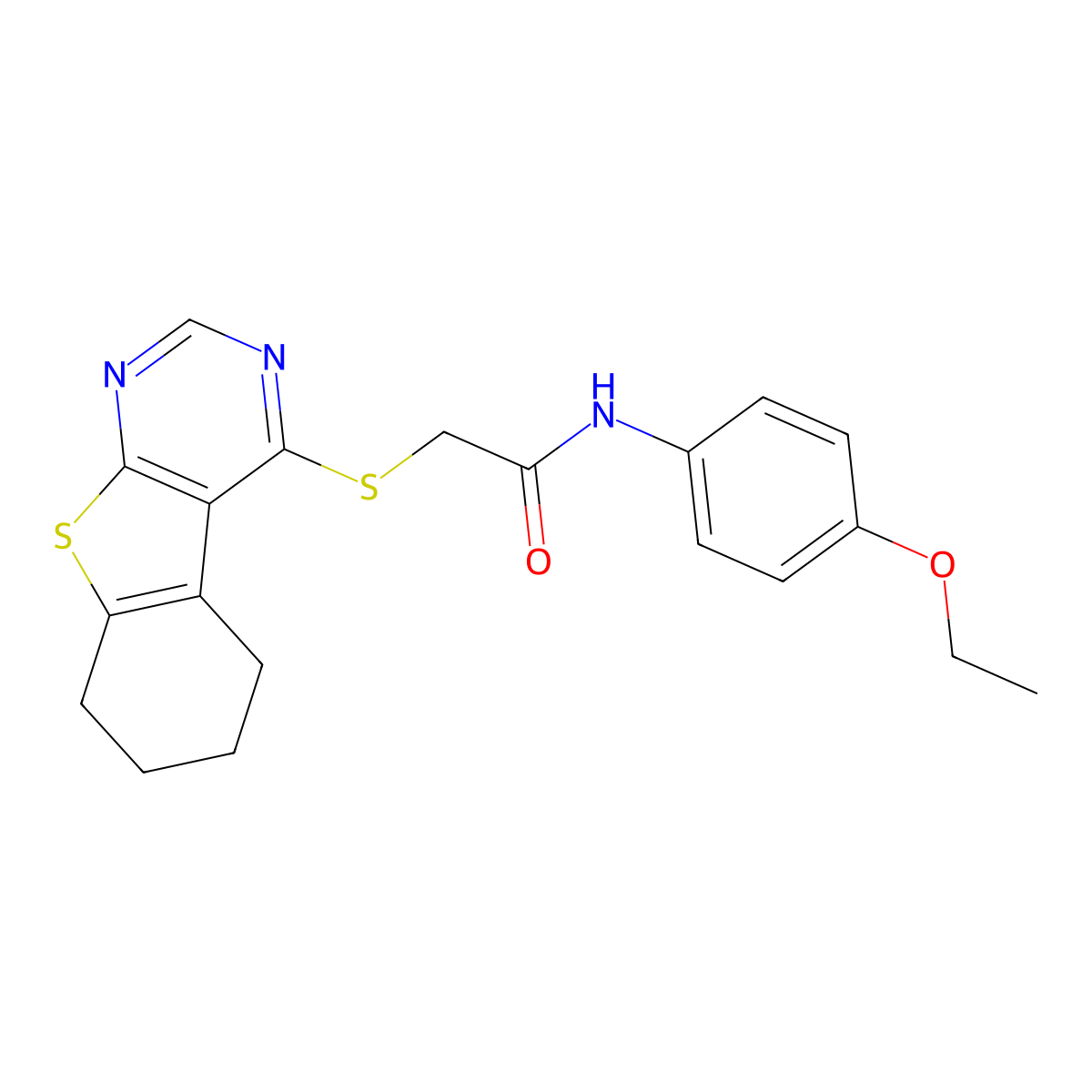 N-(4-ethoxyphenyl)-2-{8-thia-4,6-diazatricyclo[7.4.0.0^{2,7}]trideca-1(9),2,4,6-tetraen-3-ylsulfanyl}acetamide molecular structure, CAS 332161-47-4