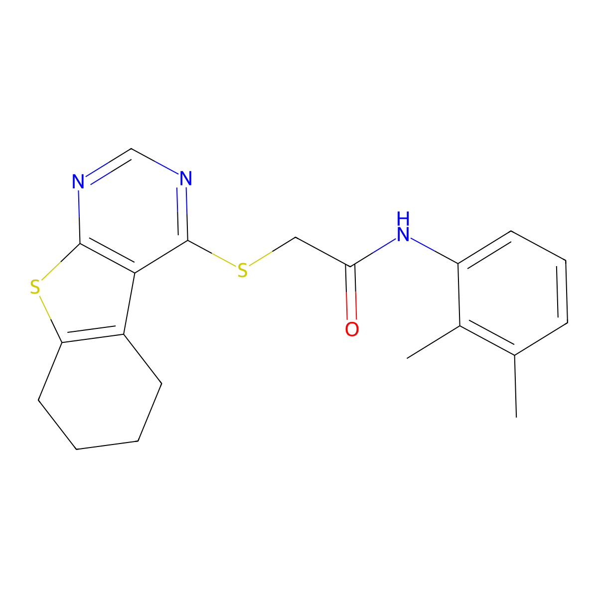 N-(2,3-dimethylphenyl)-2-{8-thia-4,6-diazatricyclo[7.4.0.0^{2,7}]trideca-1(9),2,4,6-tetraen-3-ylsulfanyl}acetamide molecular structure, CAS 332161-50-9