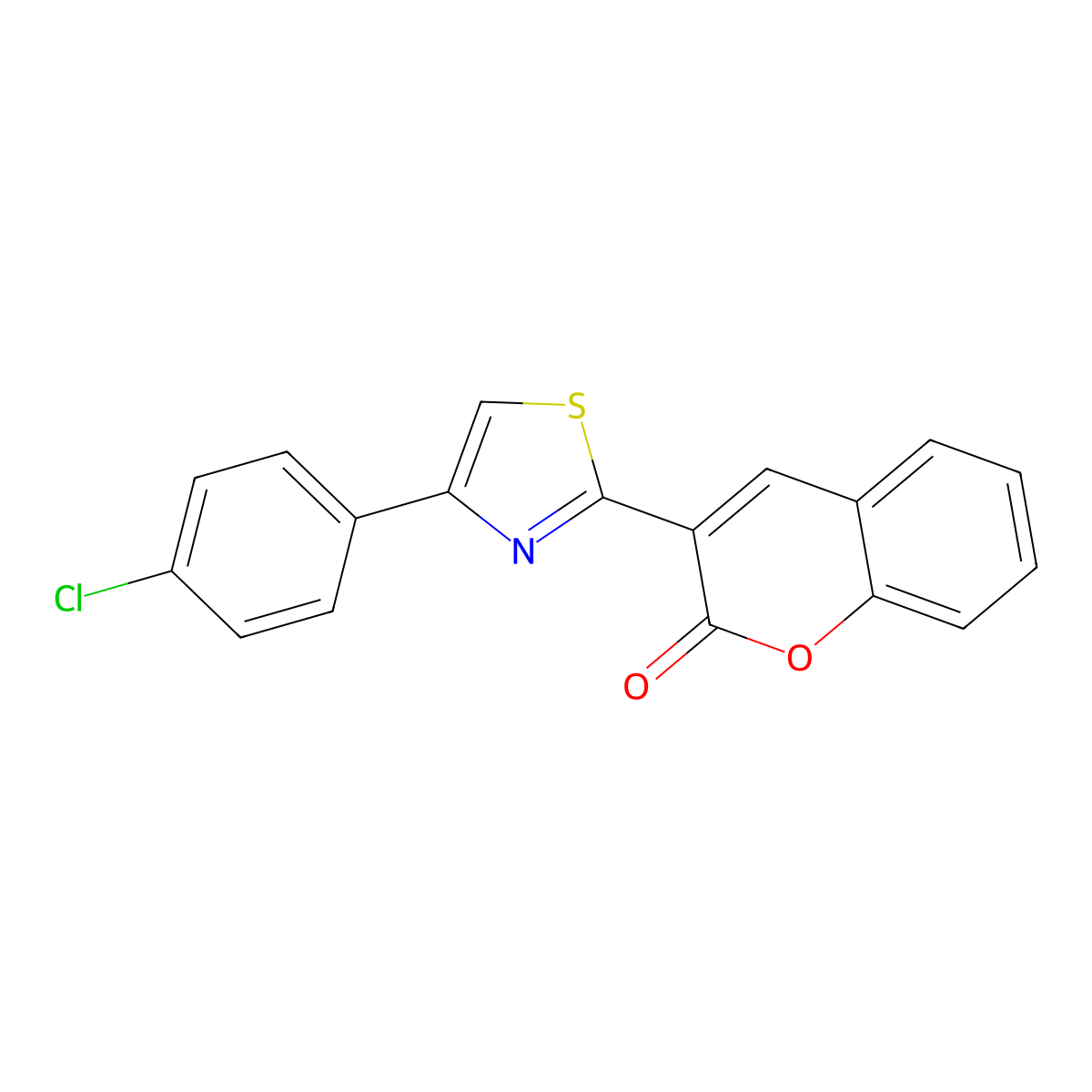 3-[4-(4-chlorophenyl)-1,3-thiazol-2-yl]-2H-chromen-2-one molecular structure, CAS 332162-16-0