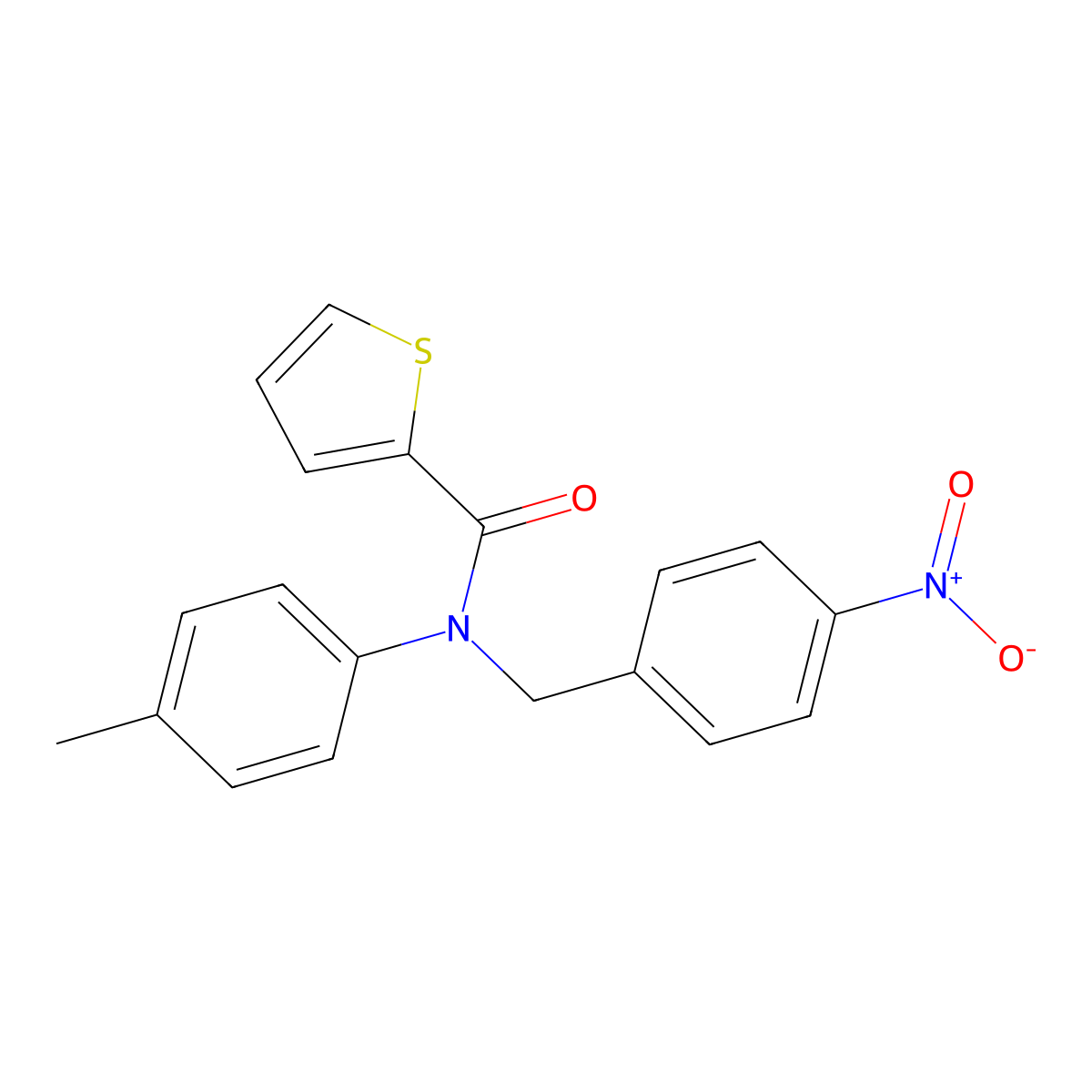 N-(4-Nitrobenzyl)-N-(p-tolyl)thiophene-2-carboxamide molecular structure, CAS 332163-12-9