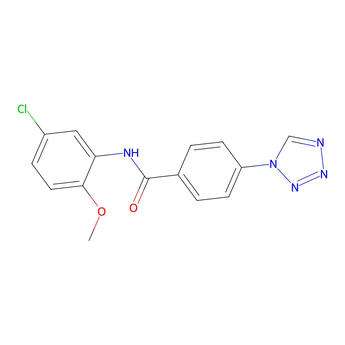 N-(5-chloro-2-methoxyphenyl)-4-(1H-tetrazol-1-yl)benzamide molecular structure, CAS 332163-21-0