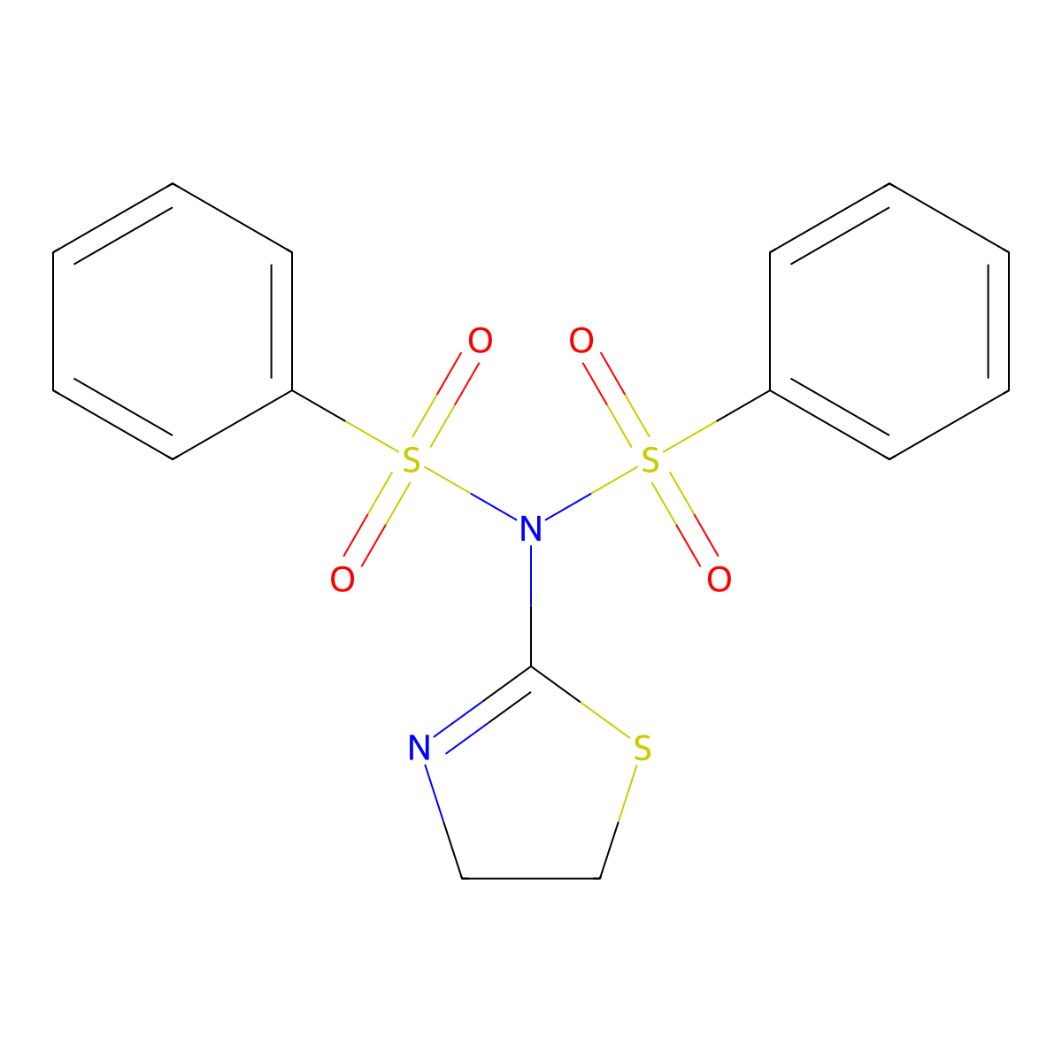 N-(4,5-dihydro-1,3-thiazol-2-yl)-N-(phenylsulfonyl)benzenesulfonamide molecular structure, CAS 332163-22-1