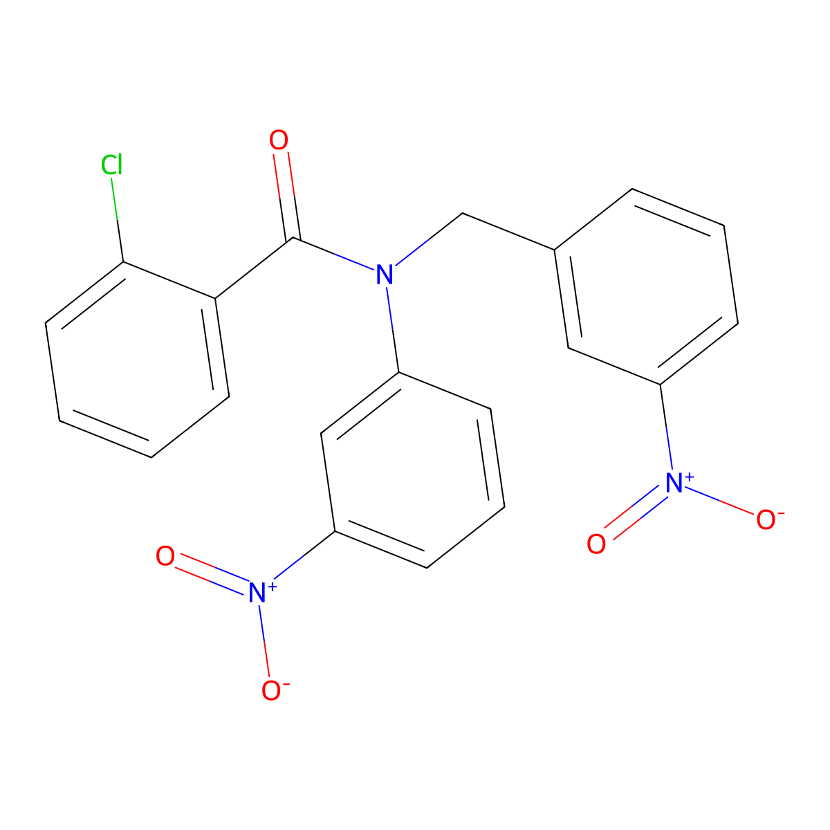 2-Chloro-N-(3-nitro-benzyl)-N-(3-nitro-phenyl)-benzamide molecular structure, CAS 332163-29-8