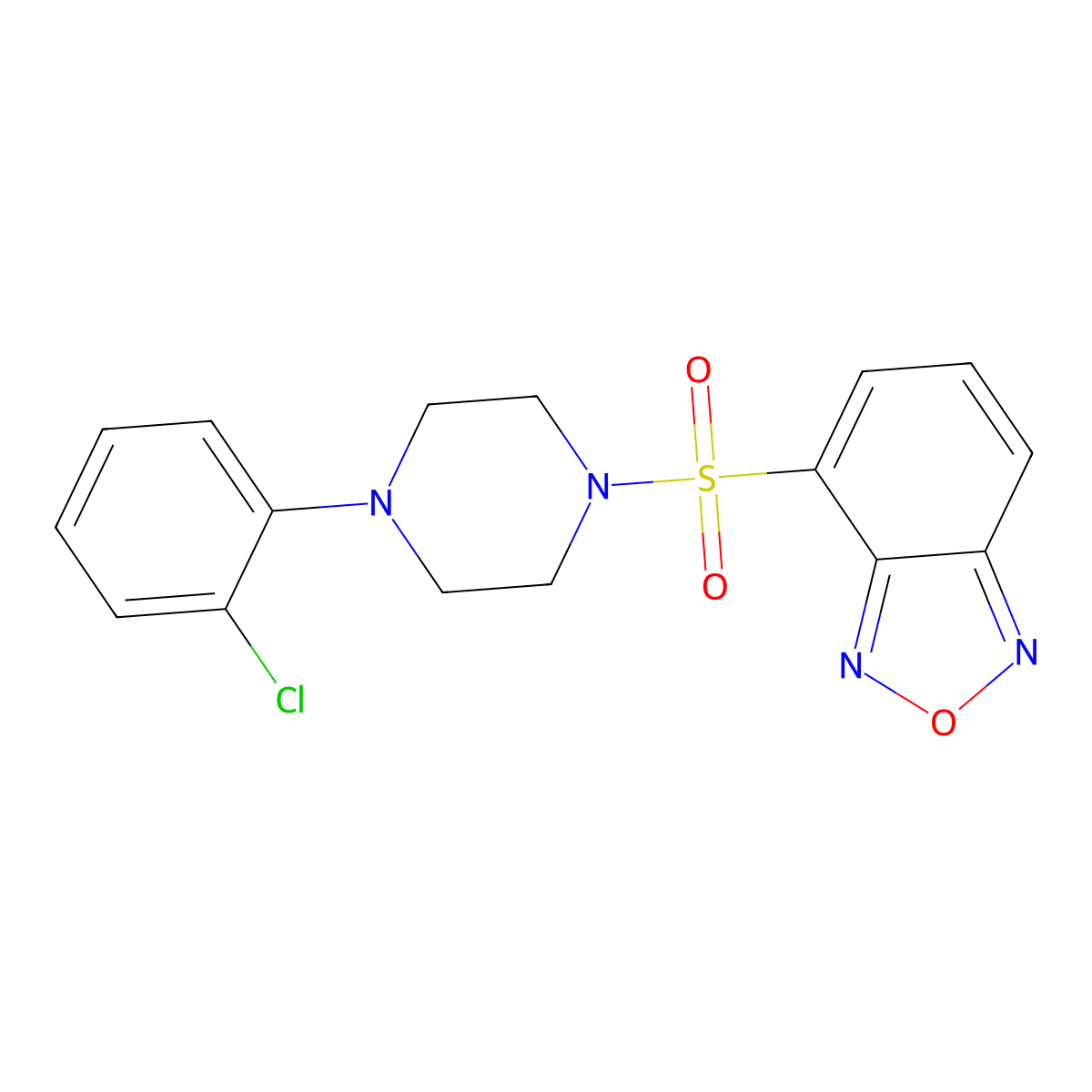 4-[4-(2-Chlorophenyl)piperazin-1-yl]sulfonyl-2,1,3-benzoxadiazole molecular structure, CAS 332163-57-2