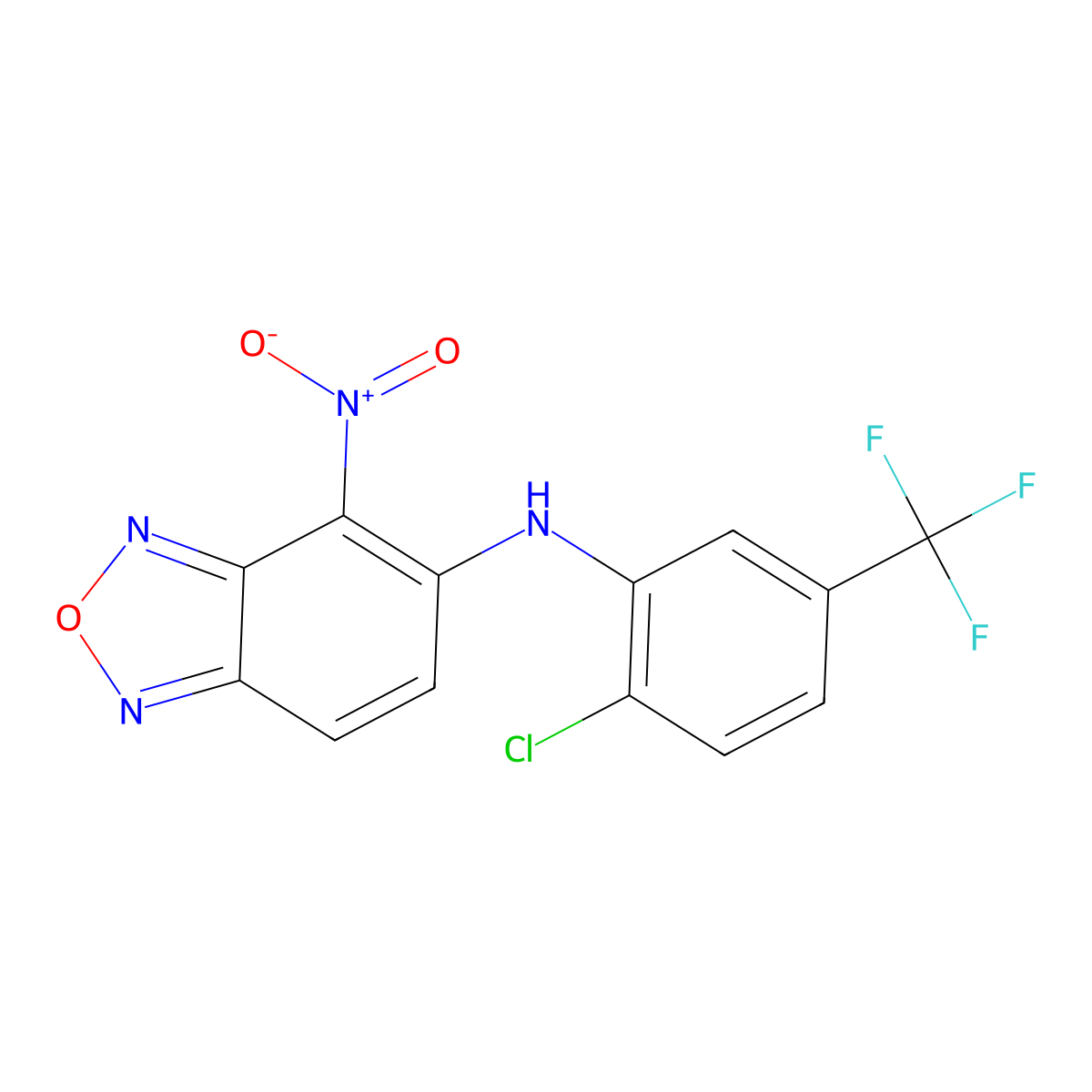 N-[2-chloro-5-(trifluoromethyl)phenyl]-4-nitro-2,1,3-benzoxadiazol-5-amine molecular structure, CAS 332163-81-2
