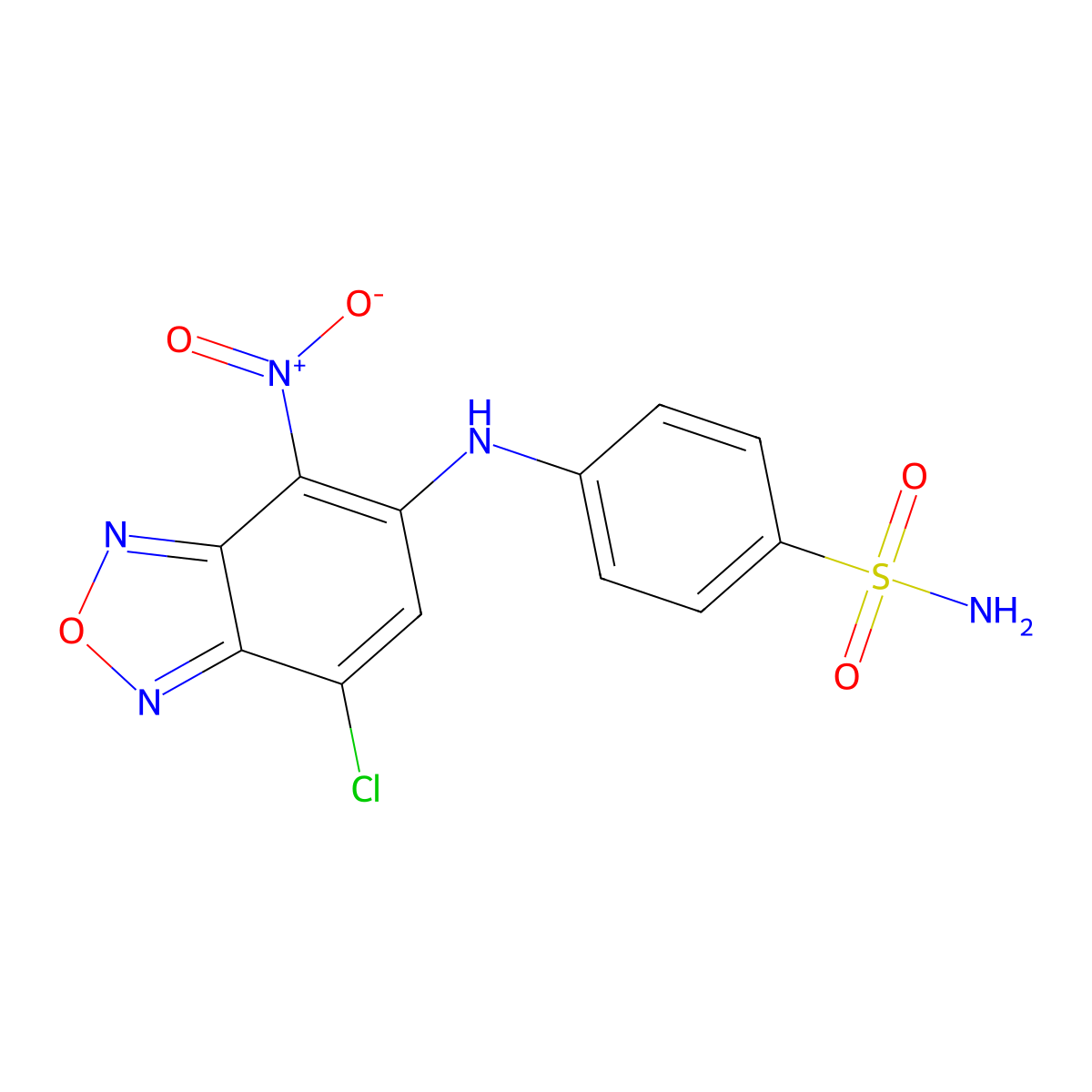 4-[(7-Chloro-4-nitro-2,1,3-benzoxadiazol-5-yl)amino]benzenesulfonamide molecular structure, CAS 332164-10-0