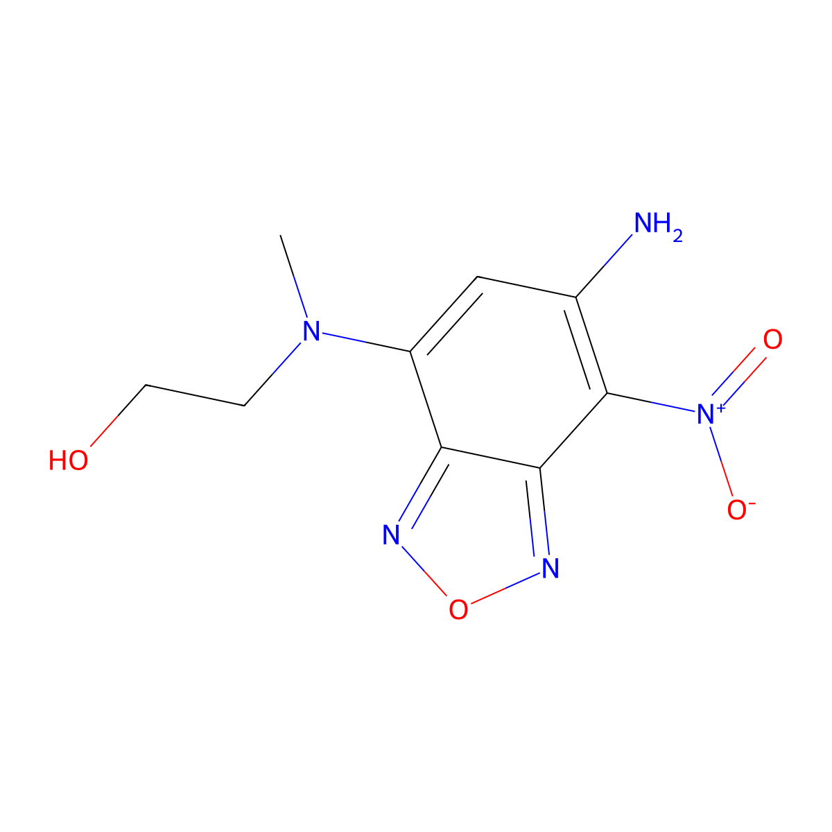2-[(5-Amino-4-nitro-2,1,3-benzoxadiazol-7-yl)-methylamino]ethanol molecular structure, CAS 332164-30-4