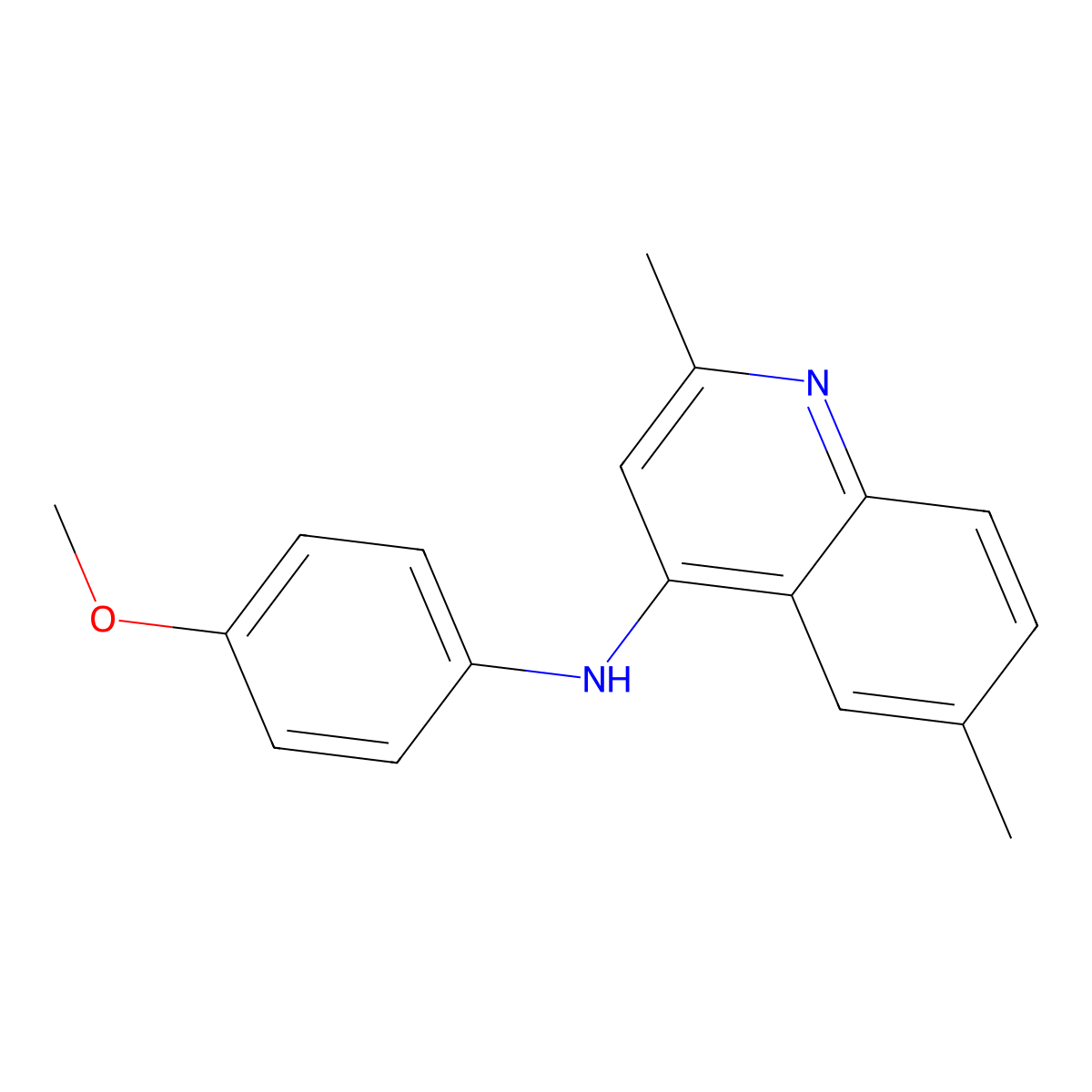 N-(4-methoxyphenyl)-2,6-dimethylquinolin-4-amine molecular structure, CAS 332165-38-5