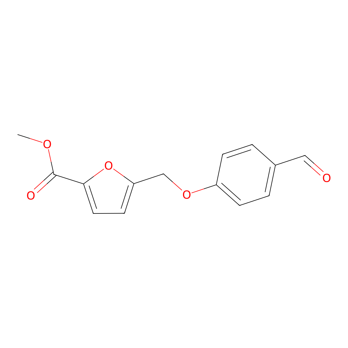 Methyl 5-[(4-formylphenoxy)methyl]-2-furoate molecular structure, CAS 332165-48-7