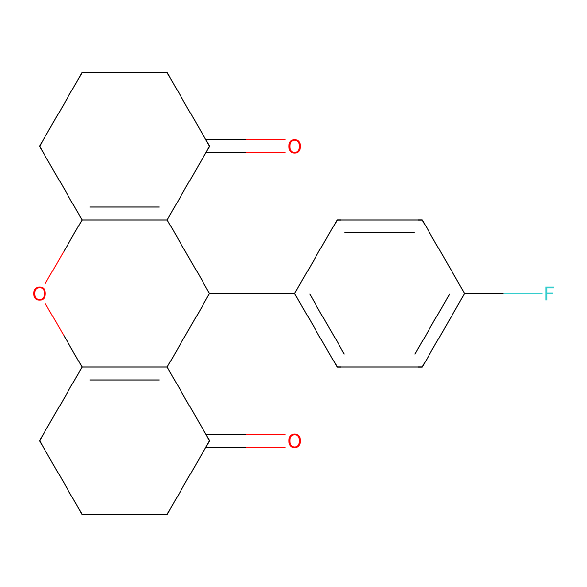 9-(4-fluorophenyl)-3,4,5,6,7,9-hexahydro-1H-xanthene-1,8(2H)-dione molecular structure, CAS 332165-54-5