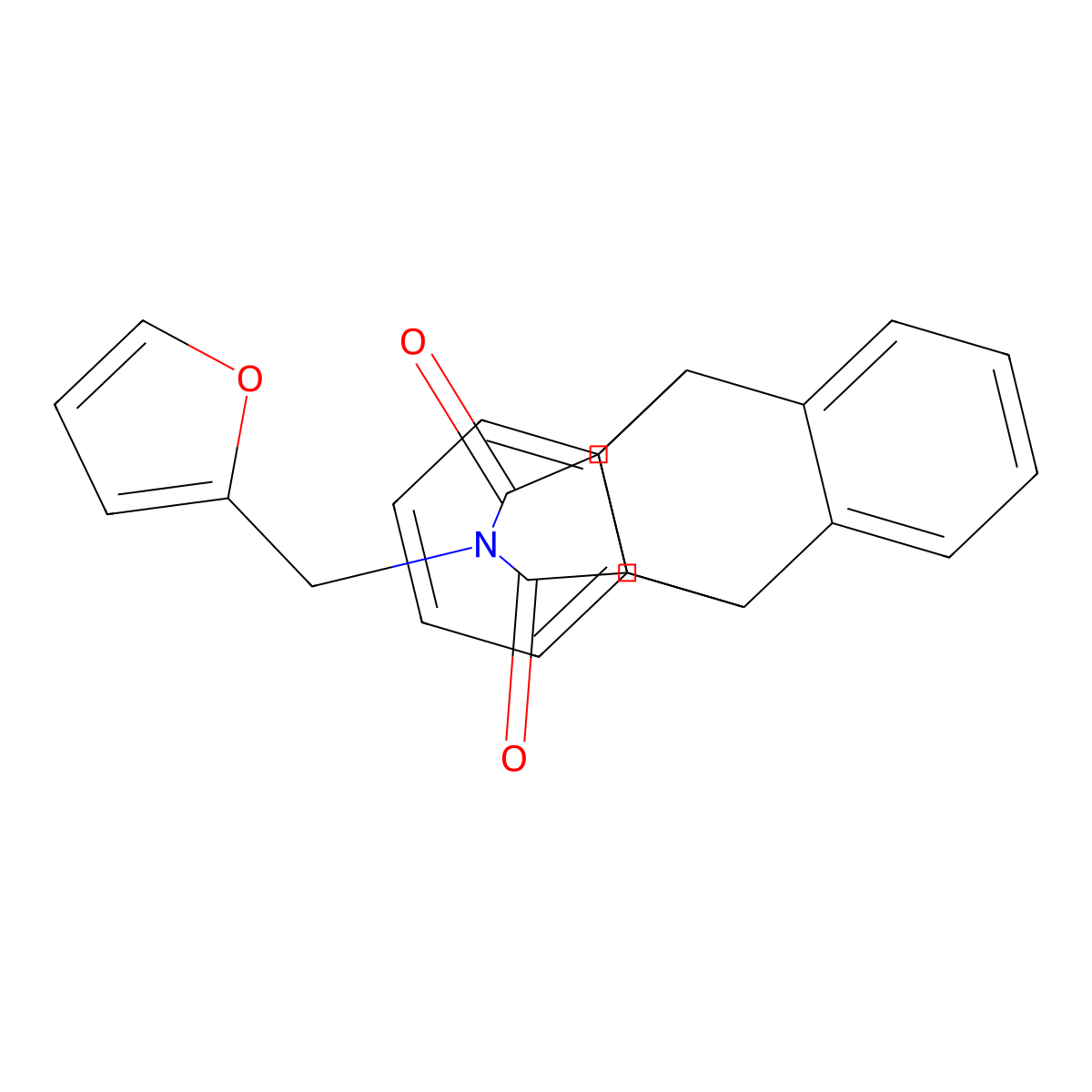 17-(Furan-2-ylmethyl)-17-azapentacyclo[6.6.5.0~2,7~.0~9,14~.0~15,19~]nonadeca-2,4,6,9,11,13-hexaene-16,18-dione (non-preferred name) molecular structure, CAS 332167-68-7