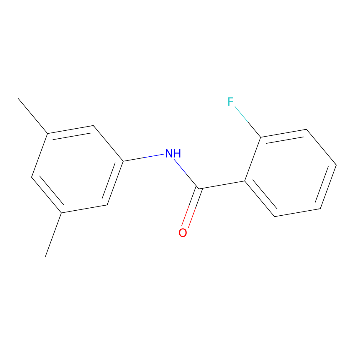 N-(3,5-dimethylphenyl)-2-fluorobenzamide molecular structure, CAS 332168-85-1