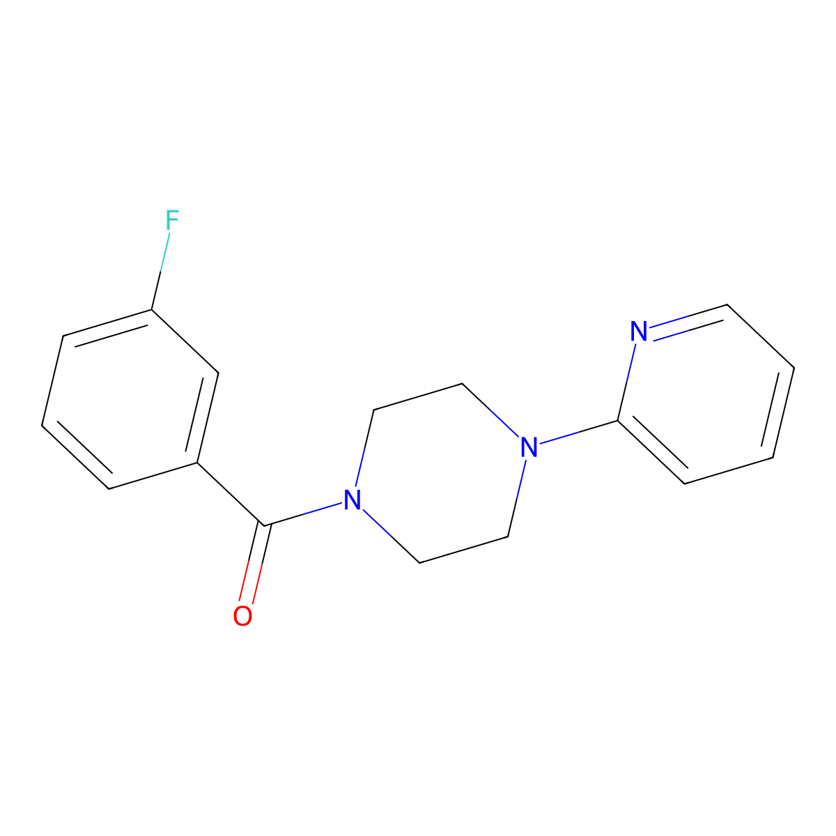 1-(3-Fluorobenzoyl)-4-(2-pyridinyl)piperazine molecular structure, CAS 332168-94-2