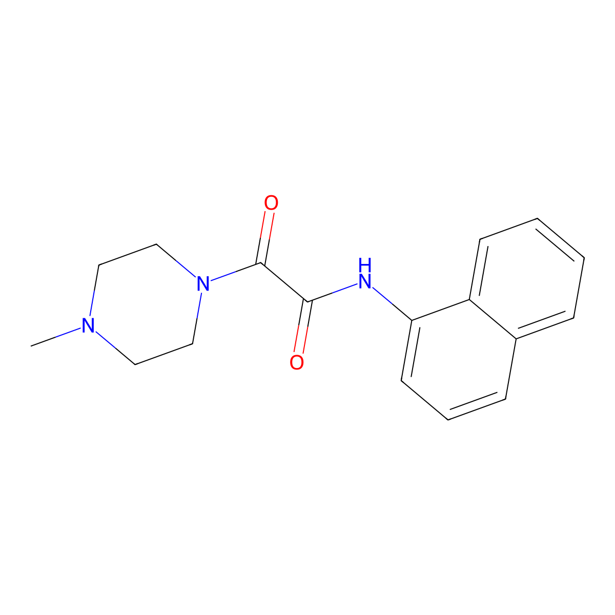 2-(4-methylpiperazin-1-yl)-N-naphthalen-1-yl-2-oxoacetamide molecular structure, CAS 332169-41-2