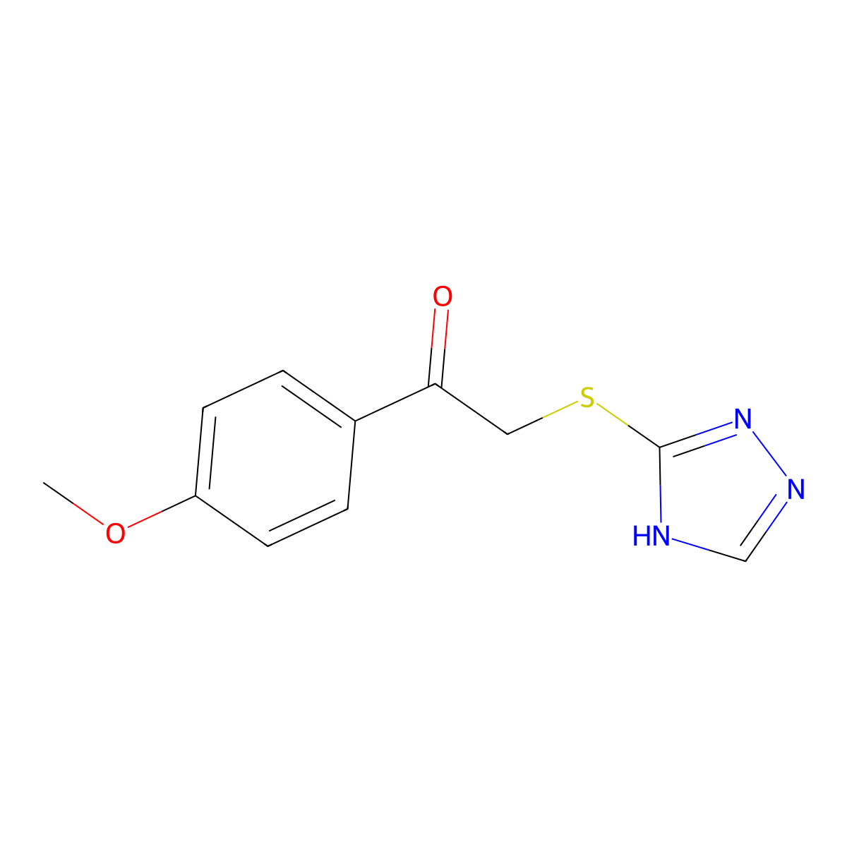 1-(4-methoxyphenyl)-2-(1H-1,2,4-triazol-5-ylsulfanyl)ethanone molecular structure, CAS 332169-82-1