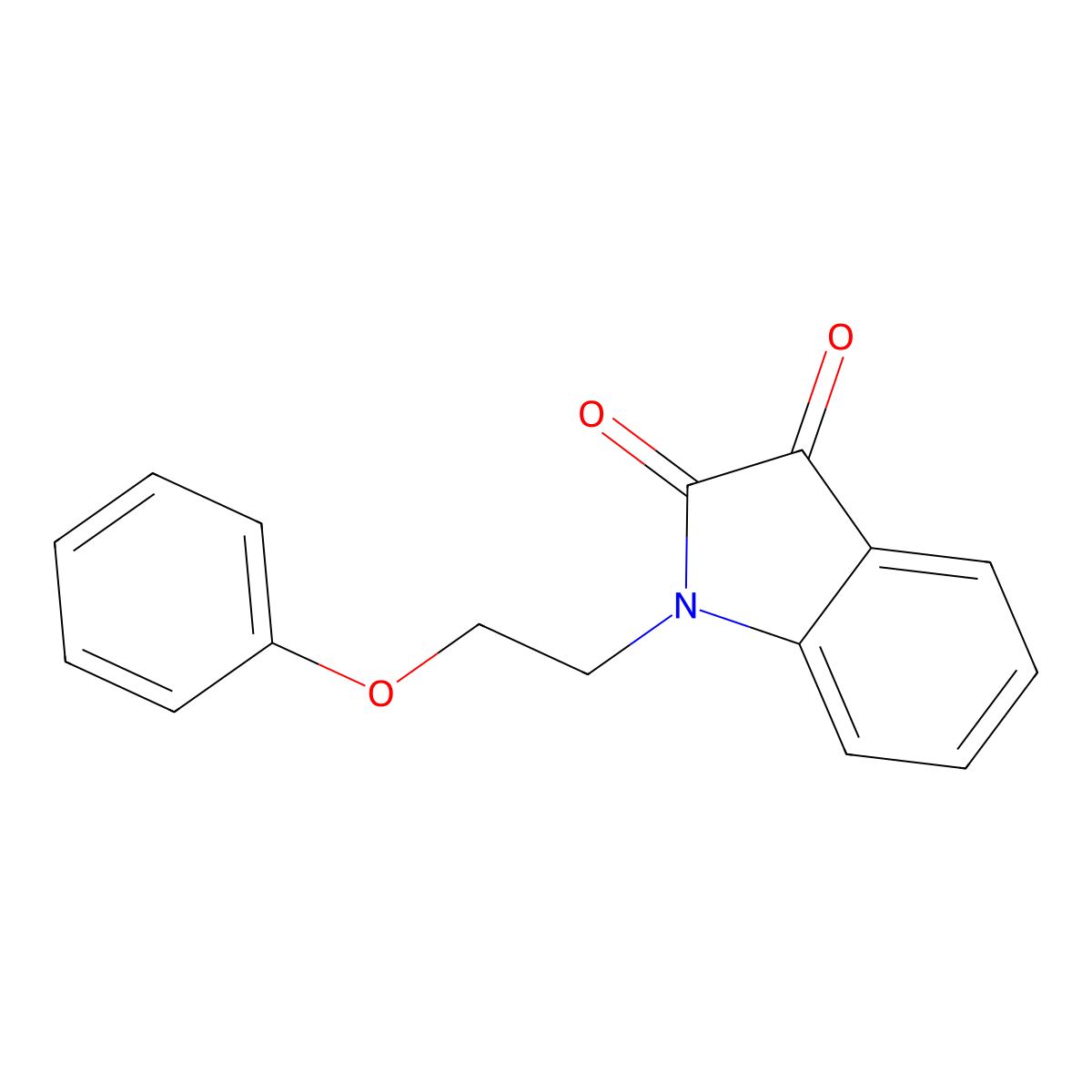 1-(2-phenoxyethyl)-1H-indole-2,3-dione molecular structure, CAS 332172-76-6
