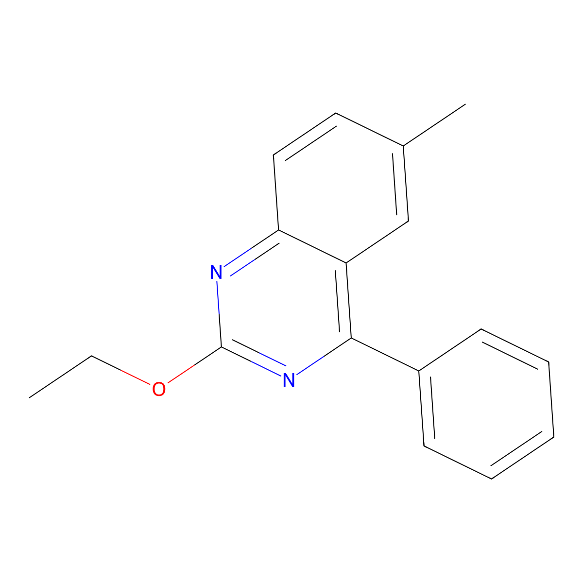 2-Ethoxy-6-methyl-4-phenylquinazoline molecular structure, CAS 332173-43-0
