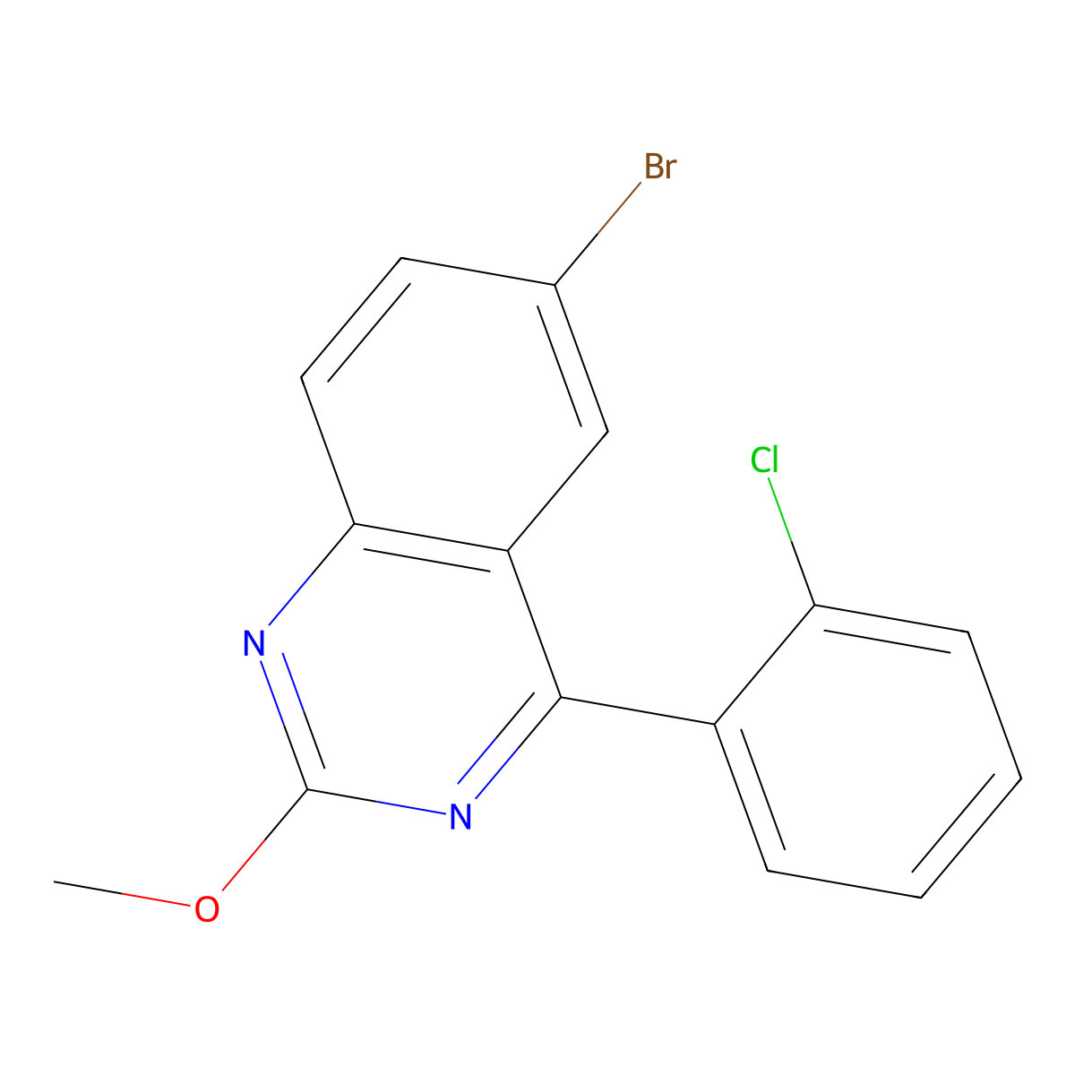 6-Bromo-4-(2-chlorophenyl)-2-methoxyquinazoline molecular structure, CAS 332173-47-4