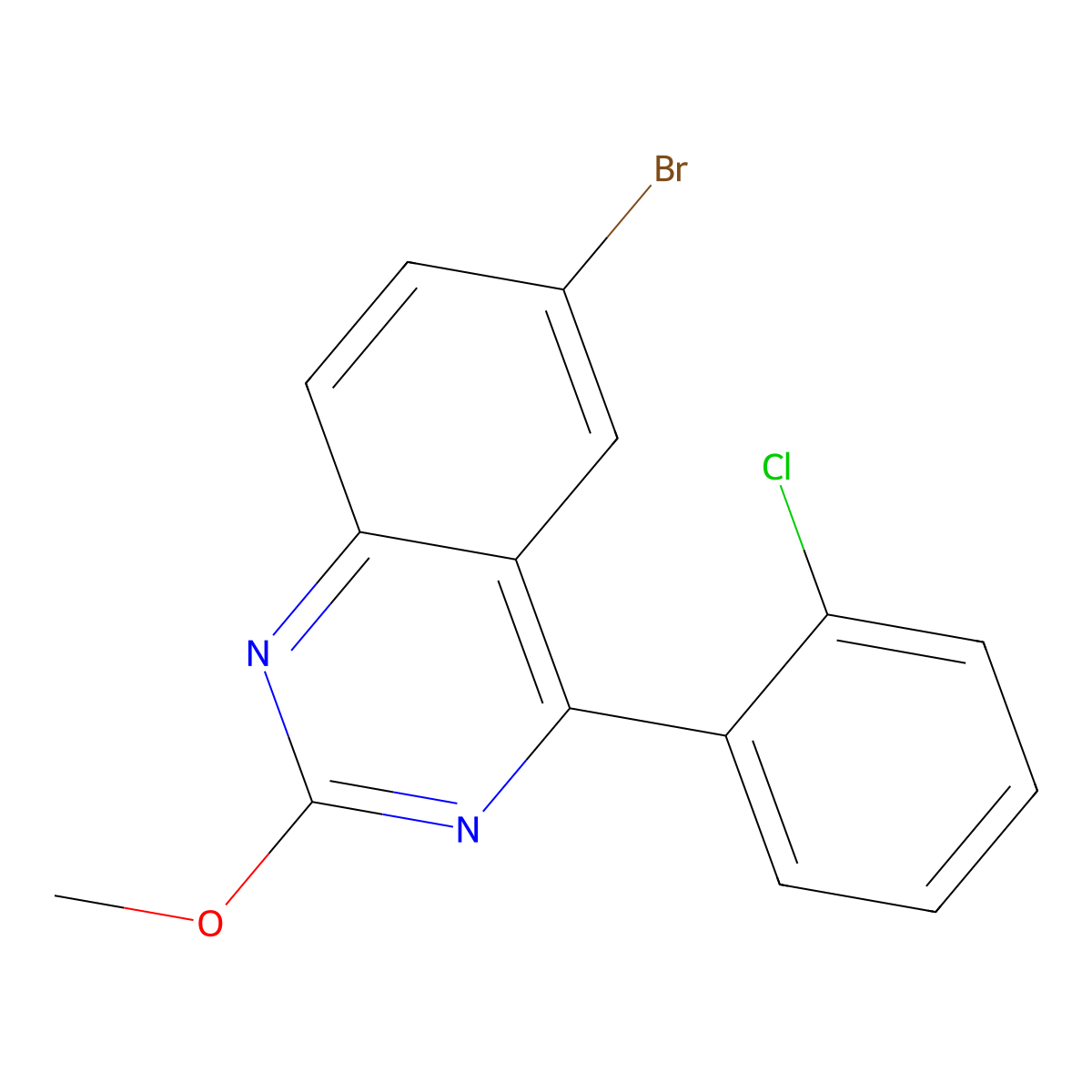6-Bromo-4-(2-chlorophenyl)-2-methoxyquinazoline molecular structure, CAS 332173-47-4