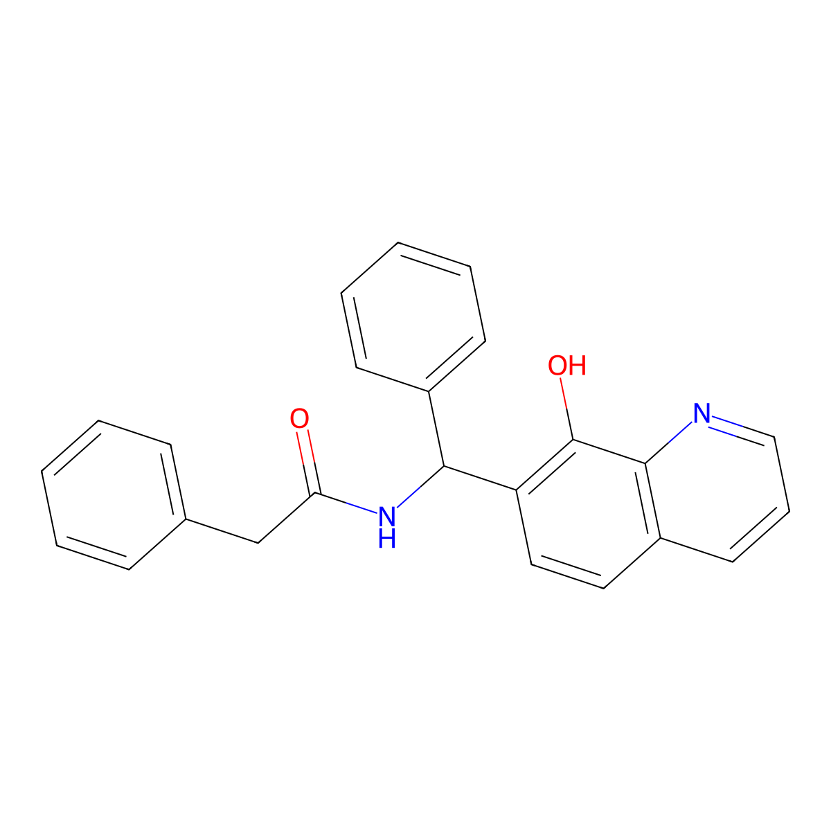 N-[(8-hydroxyquinolin-7-yl)(phenyl)methyl]-2-phenylacetamide molecular structure, CAS 332173-79-2