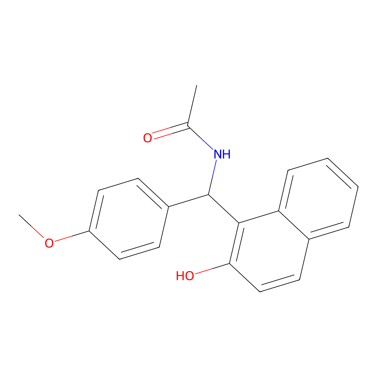 N-[(2-hydroxynaphthalen-1-yl)-(4-methoxyphenyl)methyl]acetamide molecular structure, CAS 332174-62-6