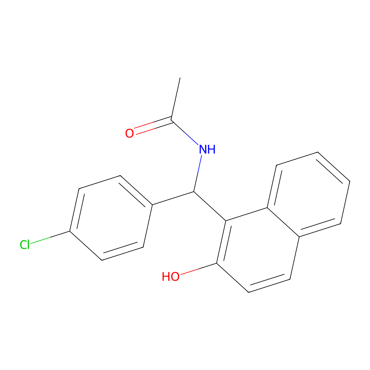N-[(4-Chlorophenyl)-(2-hydroxynaphthalen-1-yl)-methyl]-acetamide molecular structure, CAS 332174-65-9