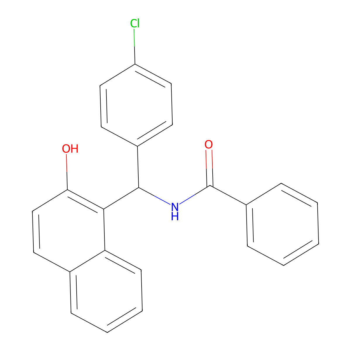 N-[(4-chlorophenyl)-(2-hydroxynaphthalen-1-yl)methyl]benzamide molecular structure, CAS 332174-70-6