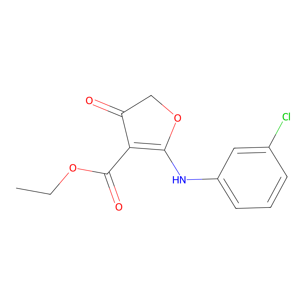 Ethyl 2-((3-chlorophenyl)amino)-4-oxo-4,5-dihydrofuran-3-carboxylate molecular structure, CAS 332174-81-9