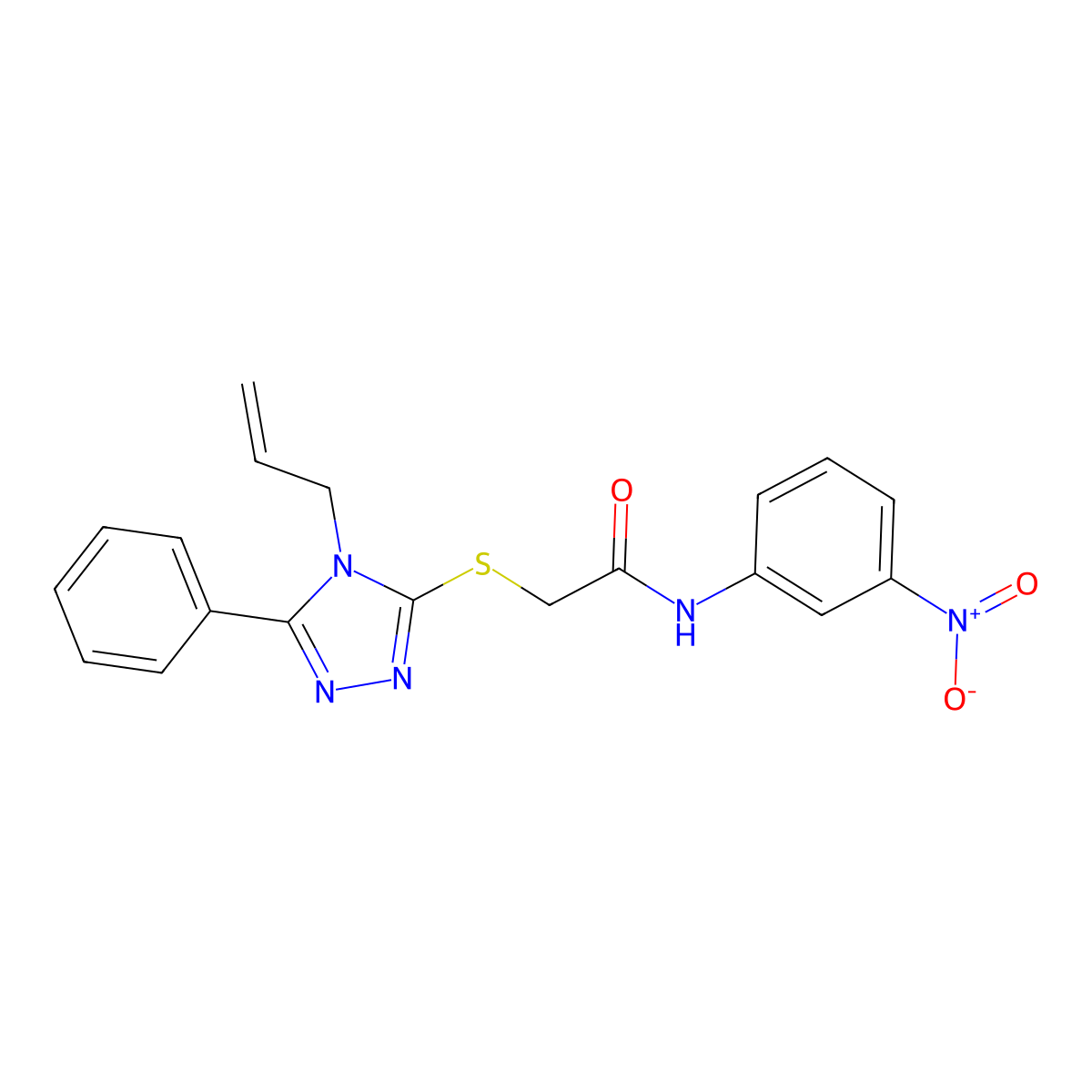 2-((4-Allyl-5-phenyl-4H-1,2,4-triazol-3-yl)thio)-N-(3-nitrophenyl)acetamide molecular structure, CAS 332175-51-6
