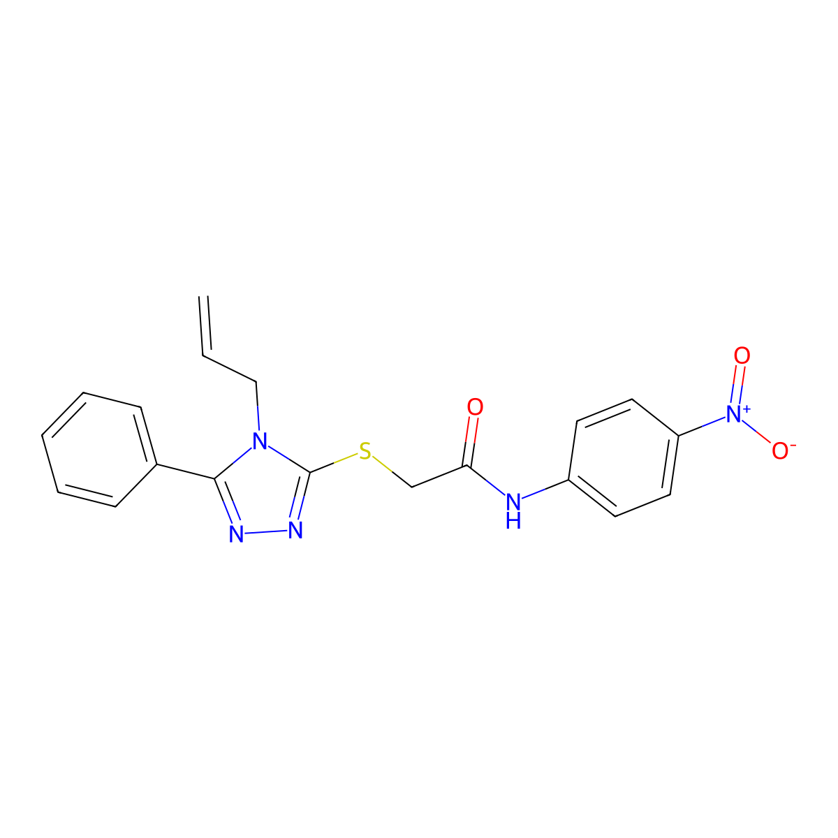 2-((4-Allyl-5-phenyl-4H-1,2,4-triazol-3-yl)thio)-N-(4-nitrophenyl)acetamide molecular structure, CAS 332175-83-4