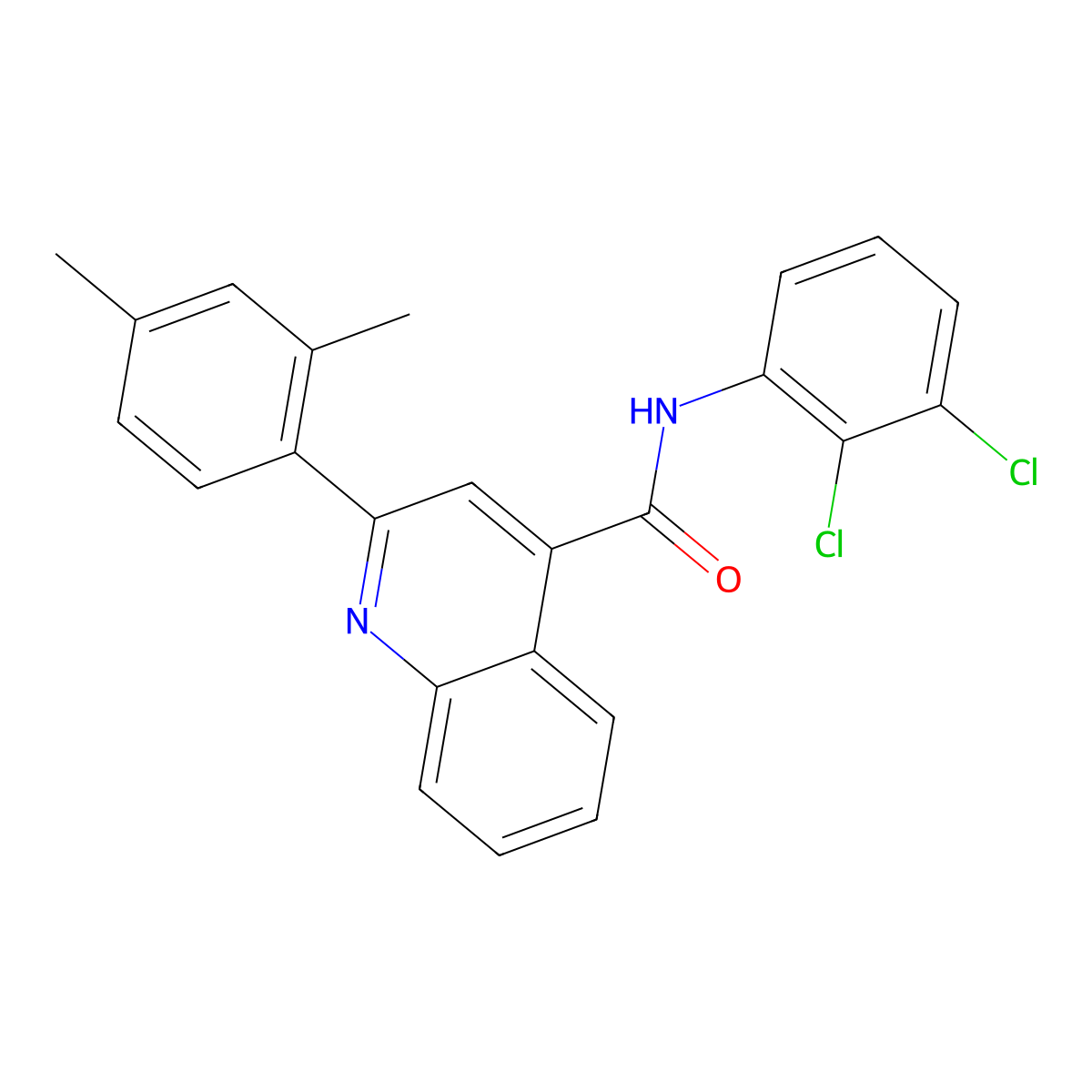 N-(2,3-dichlorophenyl)-2-(2,4-dimethylphenyl)quinoline-4-carboxamide molecular structure, CAS 332176-35-9