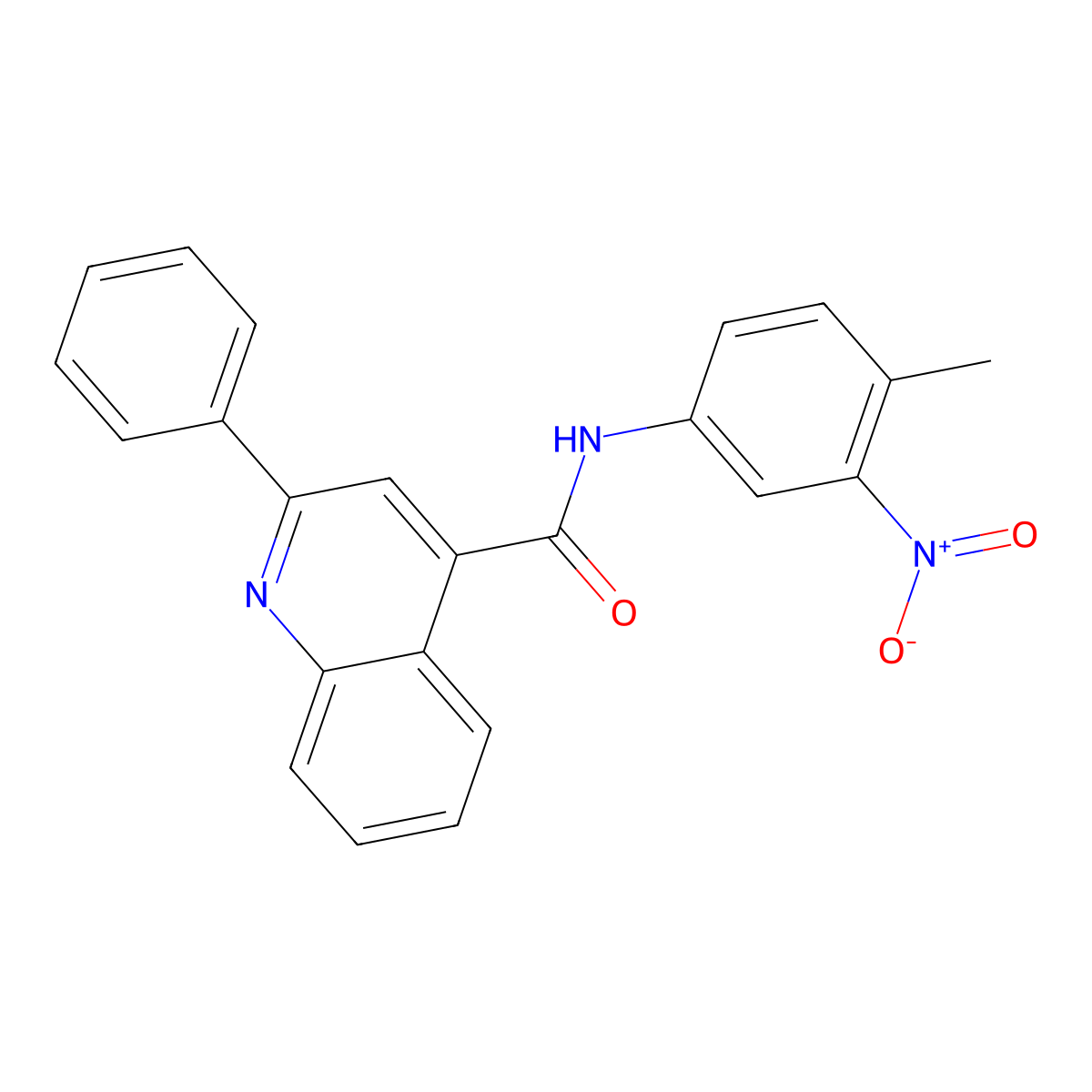 N-(4-methyl-3-nitrophenyl)-2-phenylquinoline-4-carboxamide molecular structure, CAS 332176-38-2