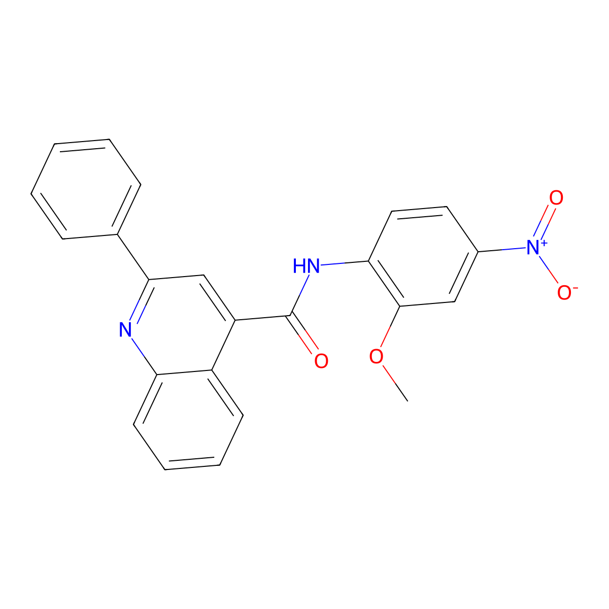 N-(2-methoxy-4-nitrophenyl)-2-phenylquinoline-4-carboxamide molecular structure, CAS 332176-44-0