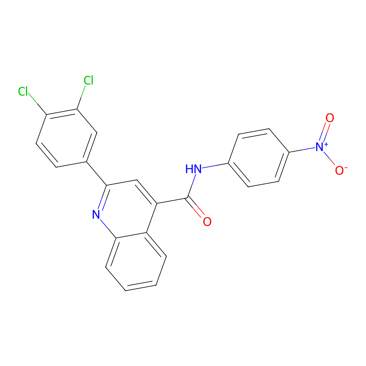 2-(3,4-dichlorophenyl)-N-(4-nitrophenyl)quinoline-4-carboxamide molecular structure, CAS 332176-56-4