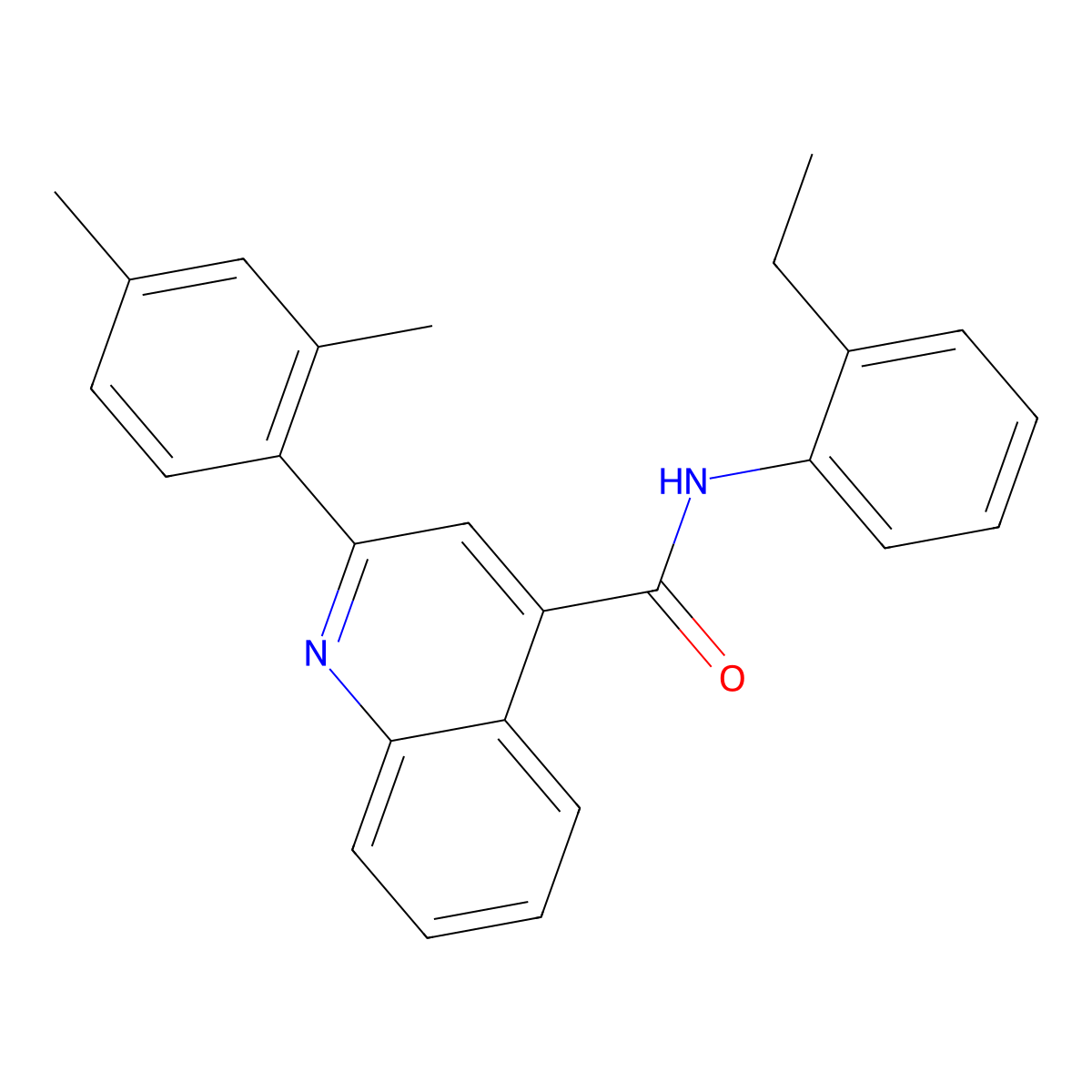 2-(2,4-dimethylphenyl)-N-(2-ethylphenyl)-4-quinolinecarboxamide molecular structure, CAS 332176-58-6